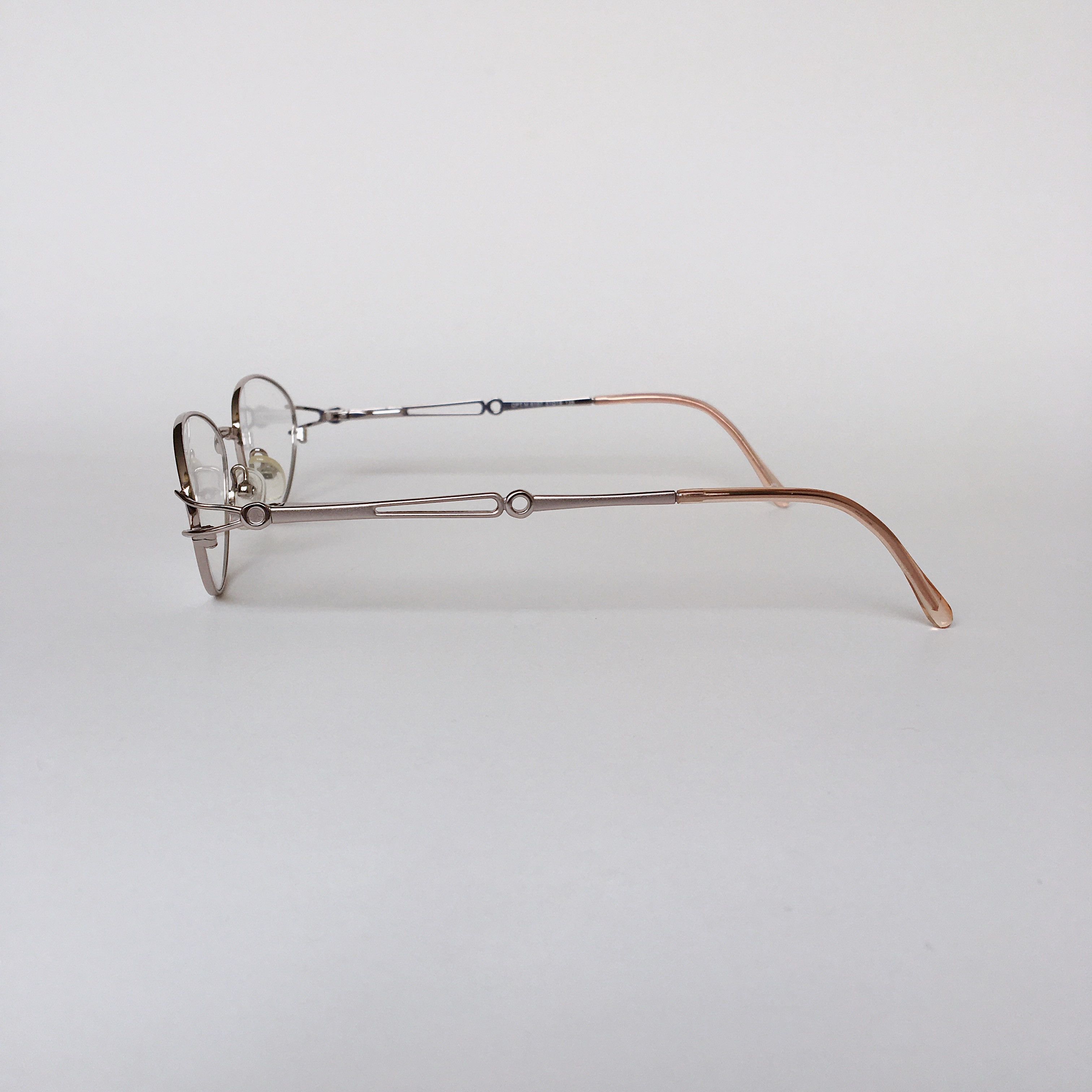Vintage Vintage Oval Eyeglasses Pinkish Silver Optical 80s NOS Size ONE SIZE - 4 Thumbnail