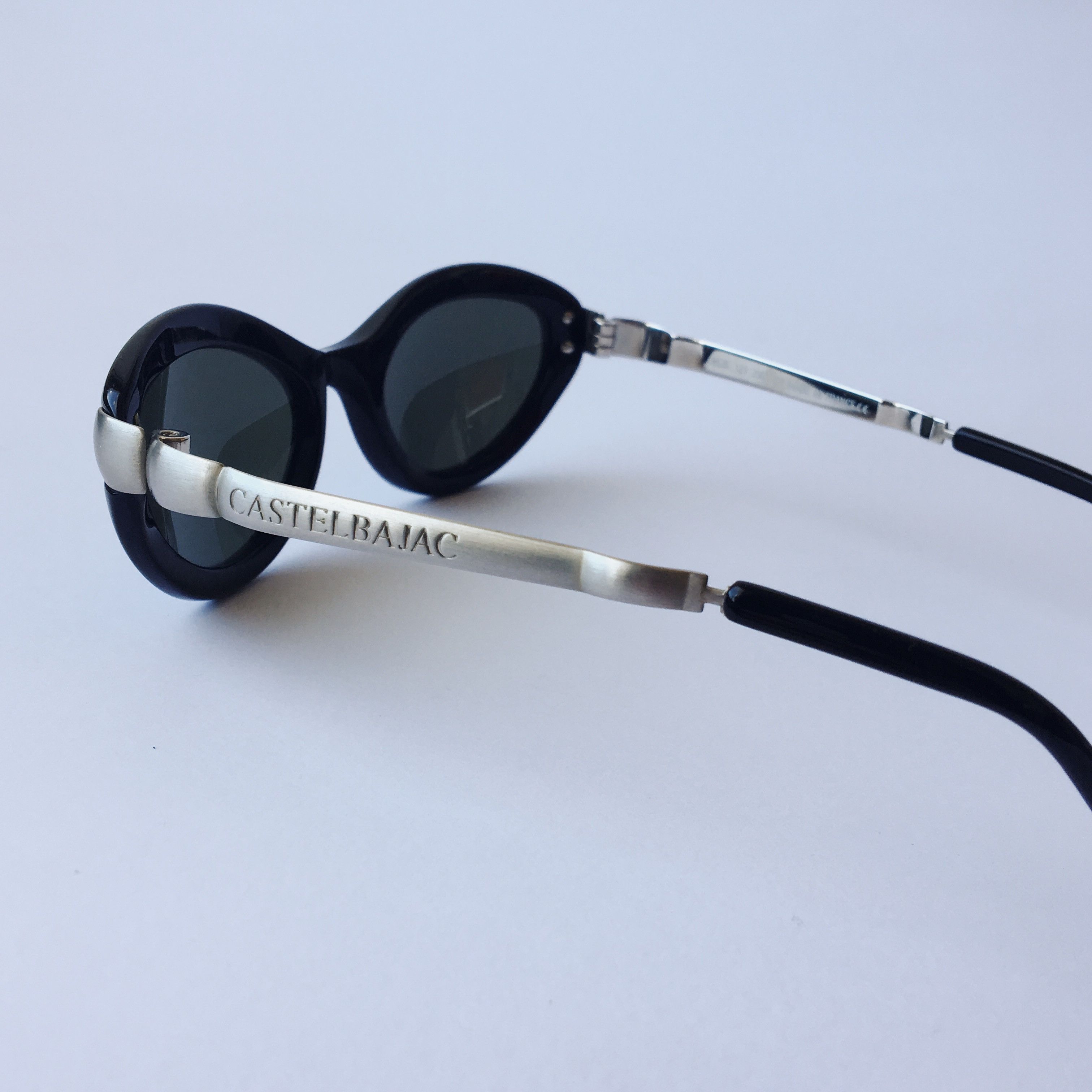 Jean Charles De Castelbajac Castelbajac Vintage Cat Eye Sunglasses Black Silver 90's Size ONE SIZE - 4 Thumbnail
