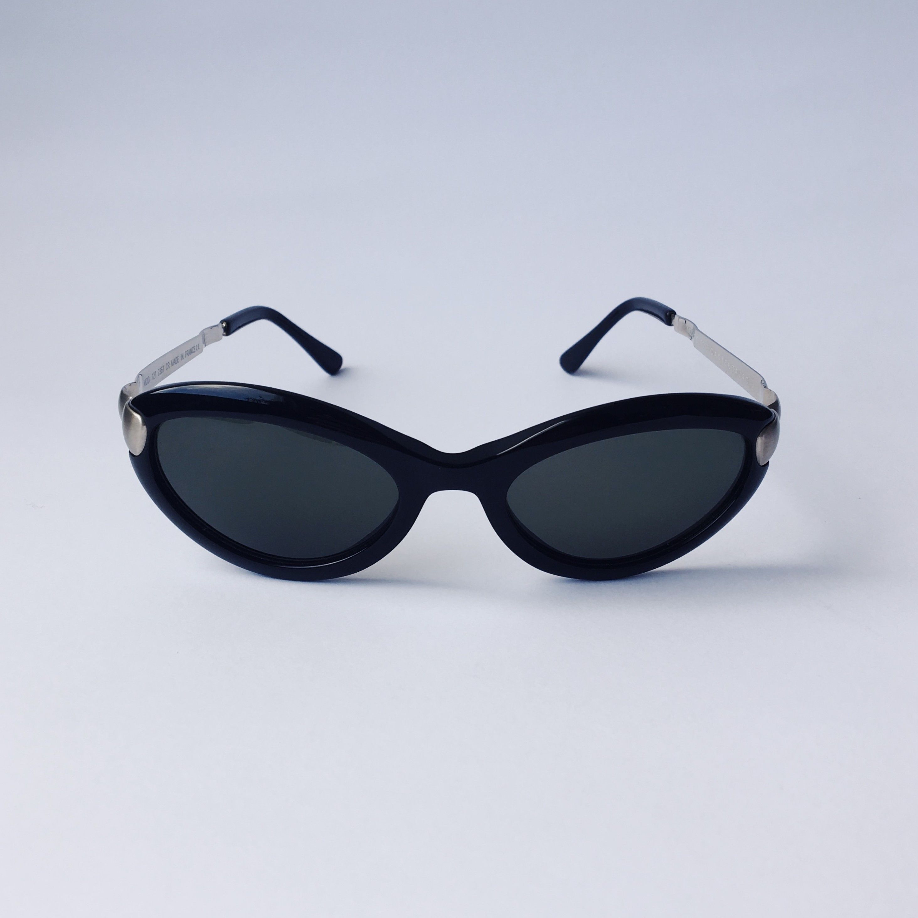 Jean Charles De Castelbajac Castelbajac Vintage Cat Eye Sunglasses Black Silver 90's Size ONE SIZE - 1 Thumbnail