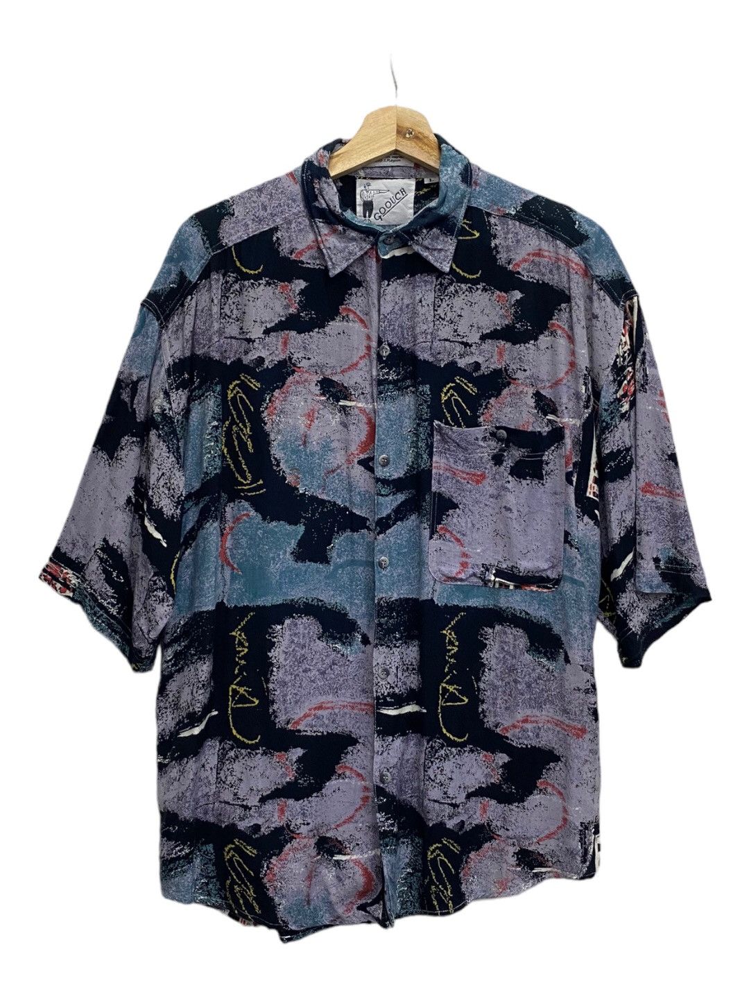 Issey Miyake RARE🔥GOOUCH BAGGY SHOULDER DESIGN RAYON SHIRT HAWAIIAN Size US L / EU 52-54 / 3 - 1 Thumbnail