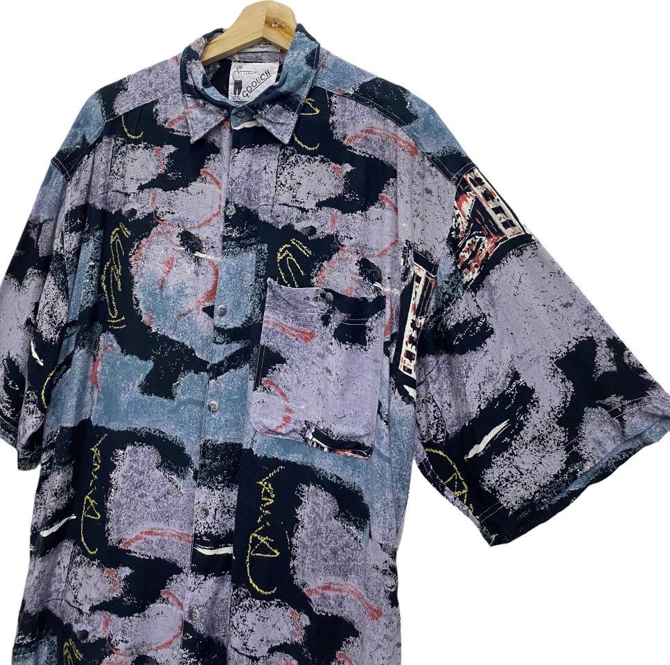 Issey Miyake RARE🔥GOOUCH BAGGY SHOULDER DESIGN RAYON SHIRT HAWAIIAN Size US L / EU 52-54 / 3 - 4 Thumbnail