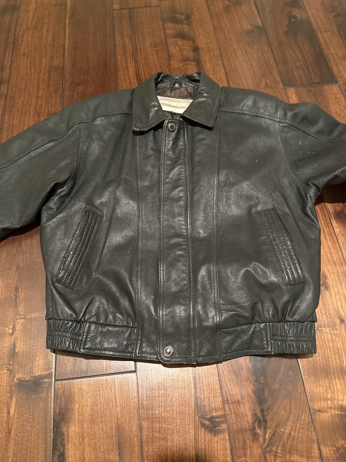 Perry Ellis Vintage 90’s Leather buy Jacket XXL