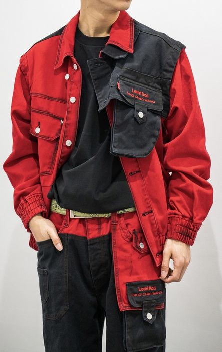 Levi's Feng Chen Wang x Levi's Red Faded Denim Jacket | Grailed
