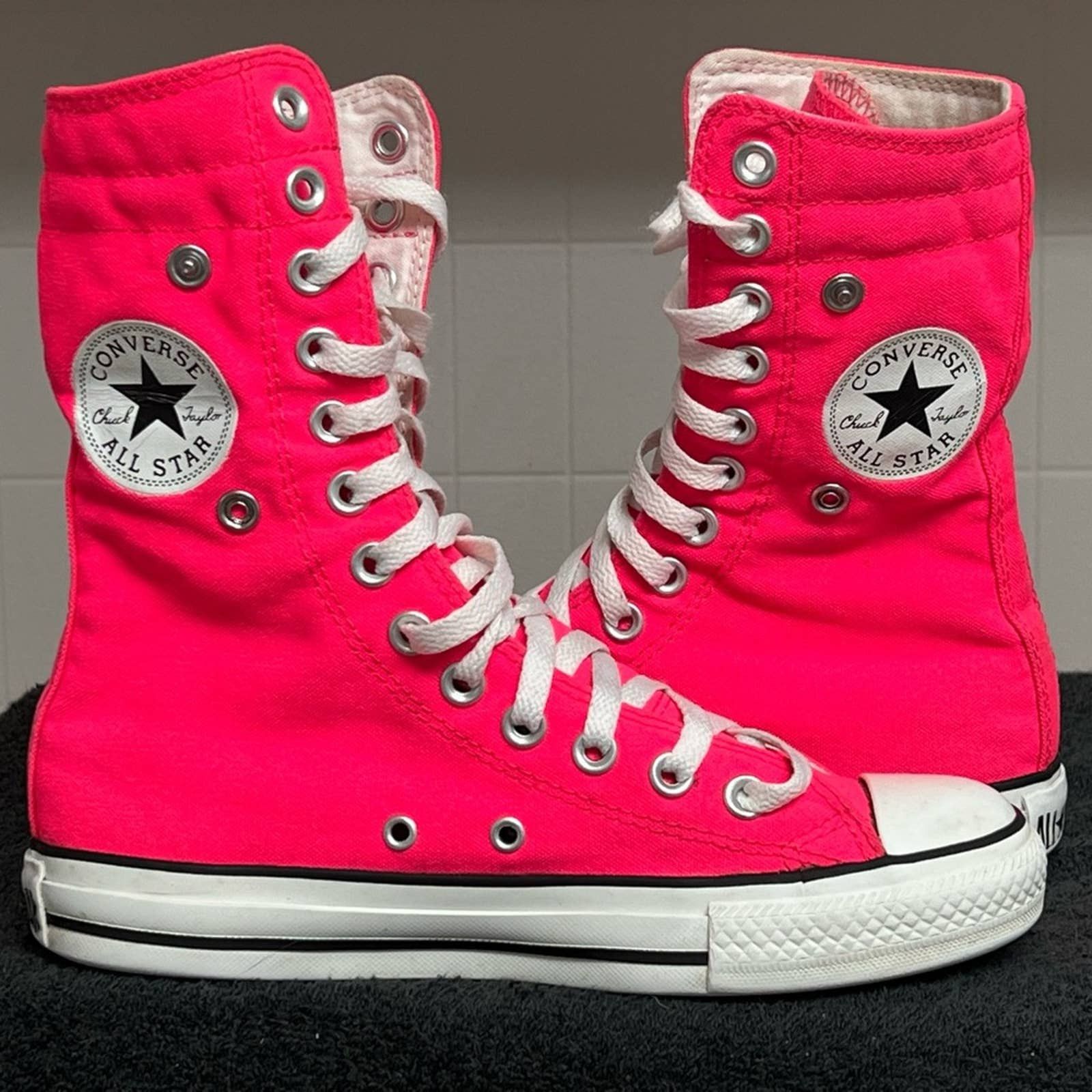 Converse Converse All Star Chuck Taylor Boot Neon Pink Fold Down RARE Grailed