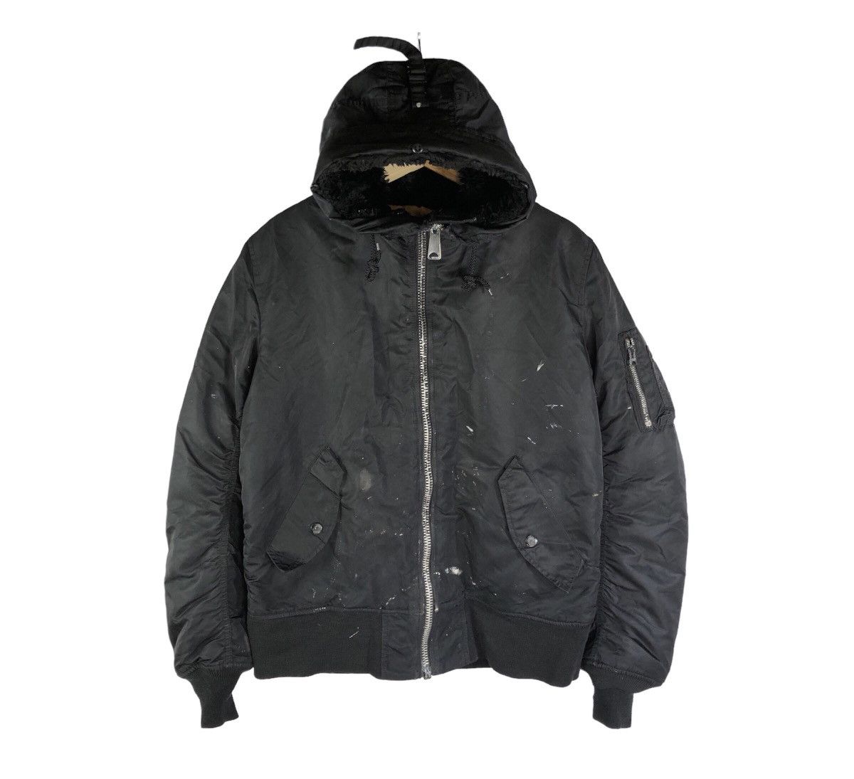 Alpha Industries Vintage Alpha Industries Sherpa Hoodie Bomber Flight Jacket Size US L / EU 52-54 / 3 - 1 Thumbnail
