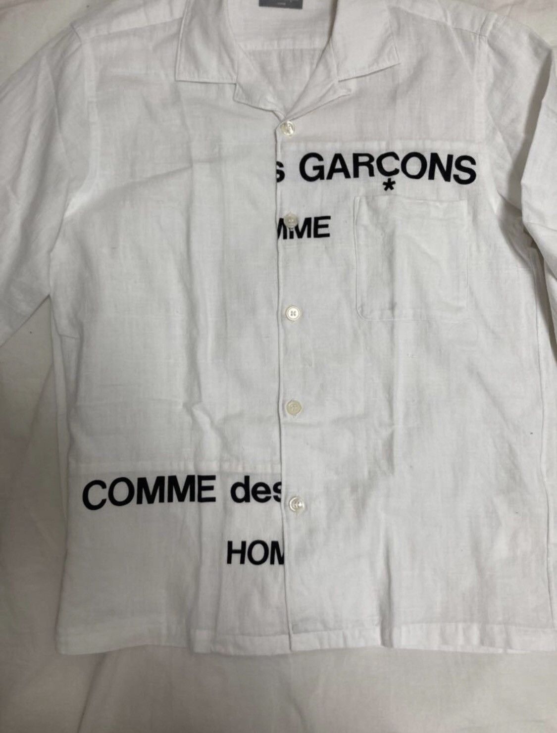 Comme des Garcons Comme des Garcons Homme AD2001 Split Logo Shirt White Size US M / EU 48-50 / 2 - 2 Thumbnail