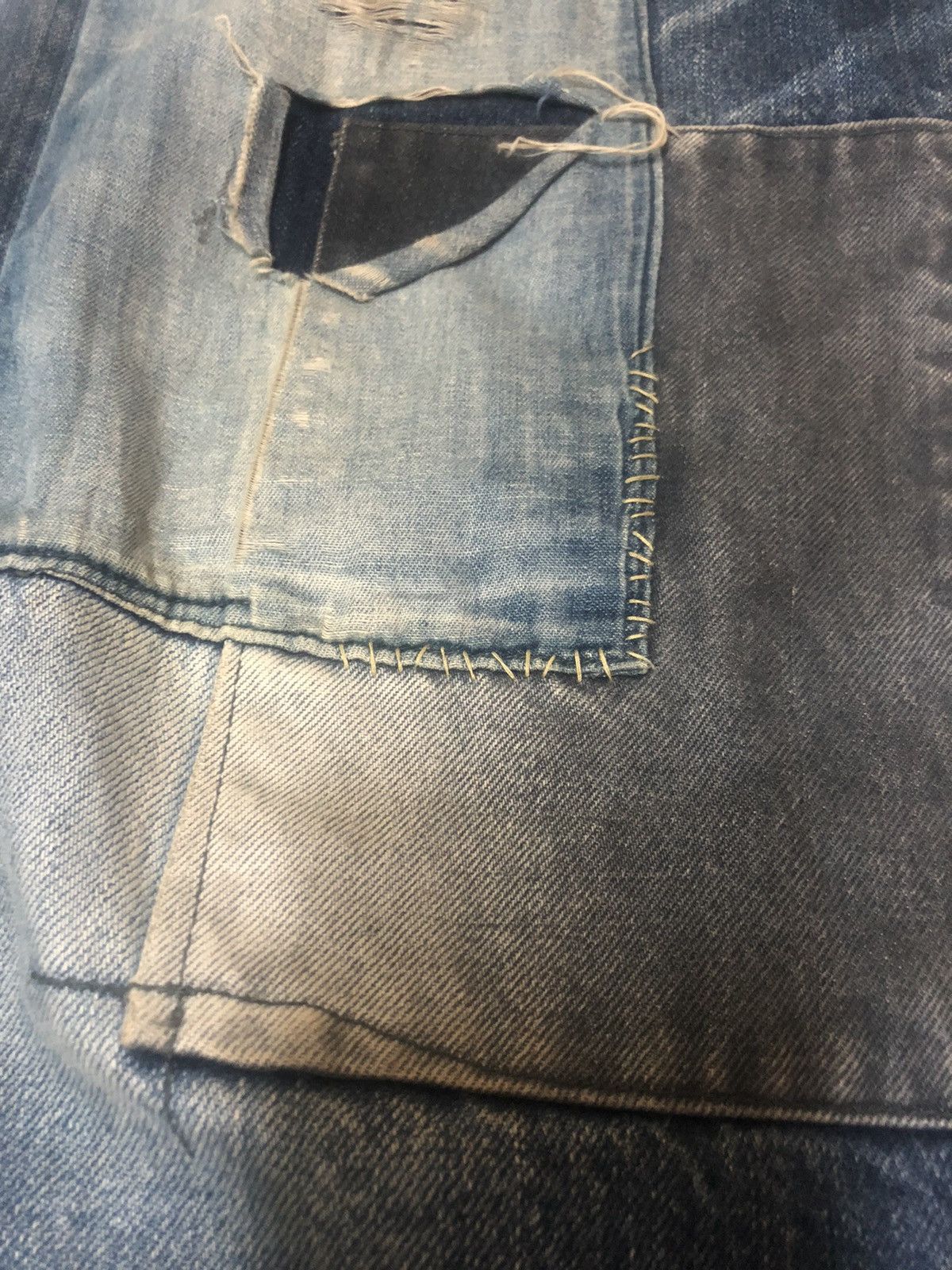 Blue Blue Japan 🎌 Archival HR Market X Blue Blue Japan patchwork jeans Size US 30 / EU 46 - 11 Thumbnail