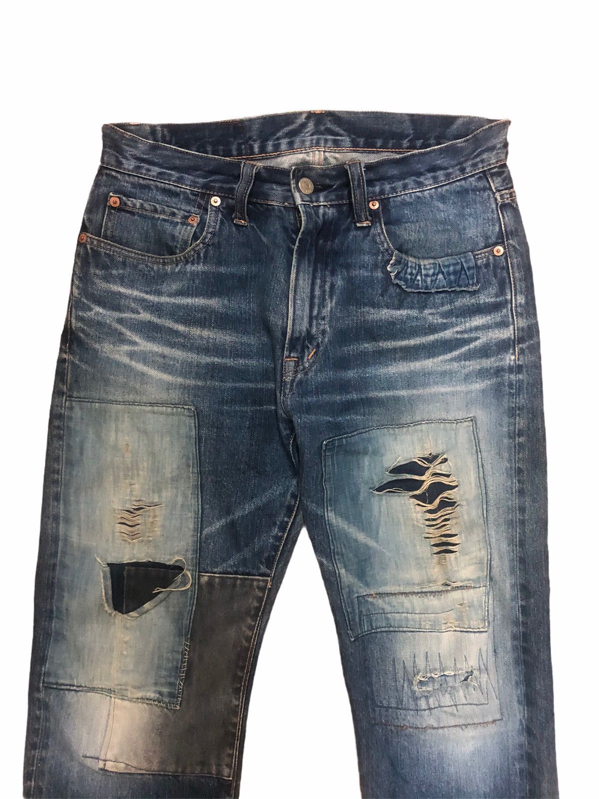 Blue Blue Japan 🎌 Archival HR Market X Blue Blue Japan patchwork jeans Size US 30 / EU 46 - 3 Thumbnail