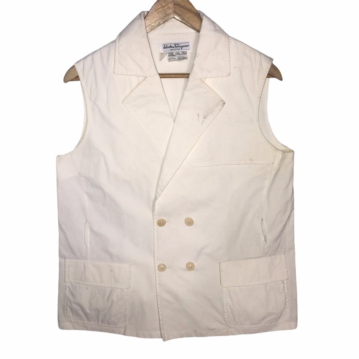 Salvatore Ferragamo Salvatore ferragamo sleeveless cotton jacket made in italy Size US L / EU 52-54 / 3 - 1 Thumbnail