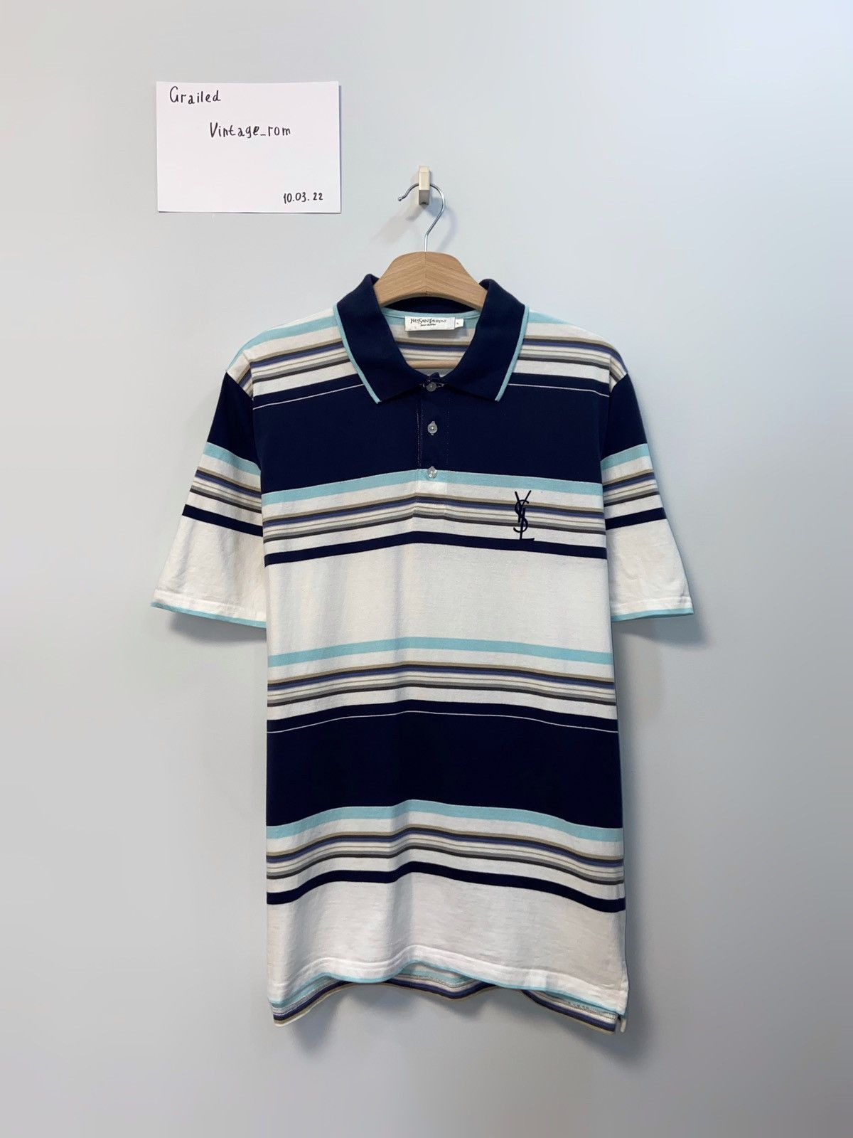 Luxury YSL Yves Saint Laurent polos shirt velor logo | Grailed