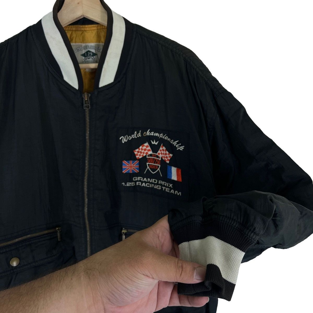 Hein Gericke VINTAGE BOMBER JACKET GRAND PRIX 1.25 RACING TEAM BIG LOGO Size US M / EU 48-50 / 2 - 6 Thumbnail