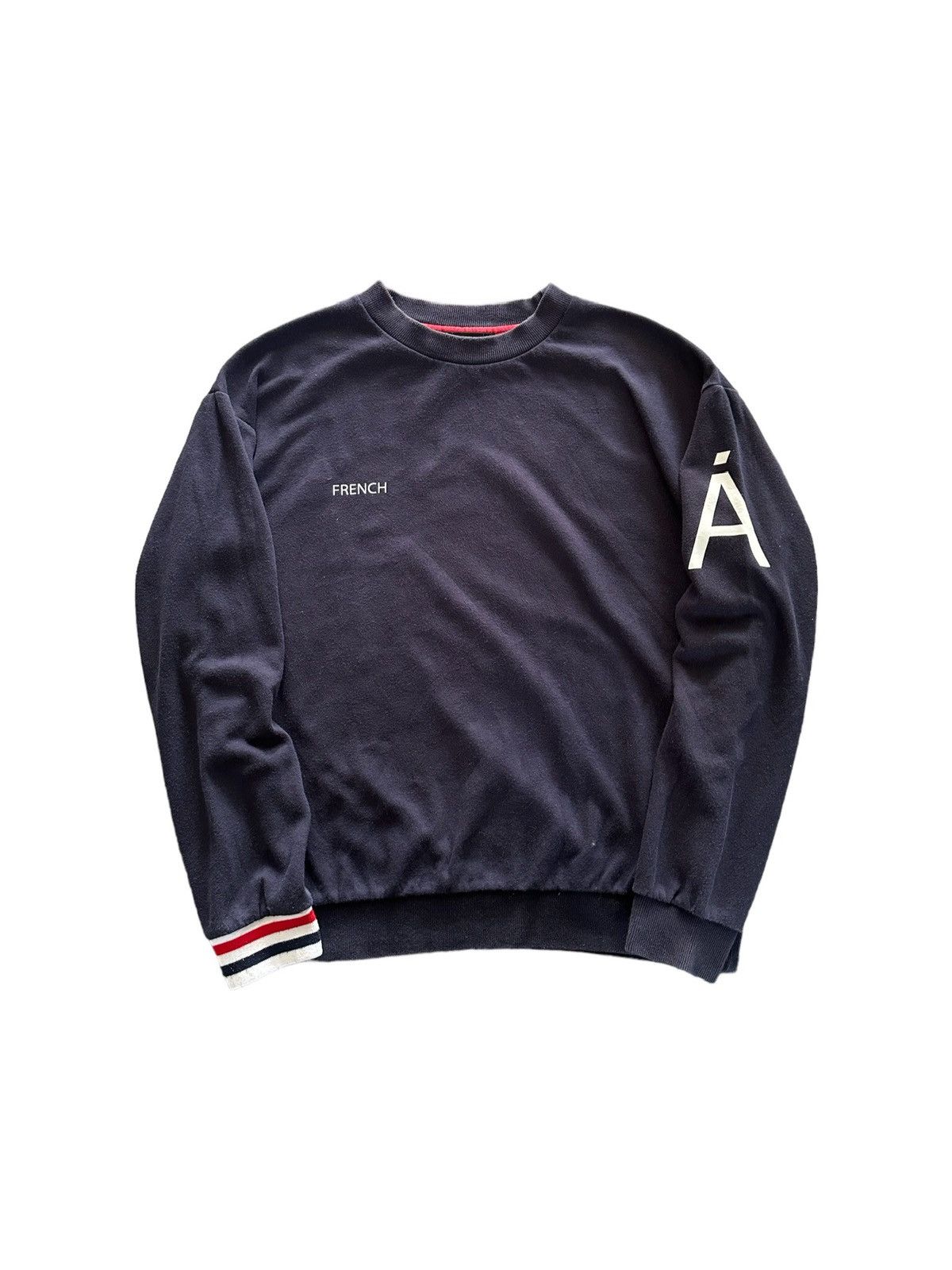 image of Hide And Seek France Stripe Edition Sweater in Dark Blue, Men's (Size Large)