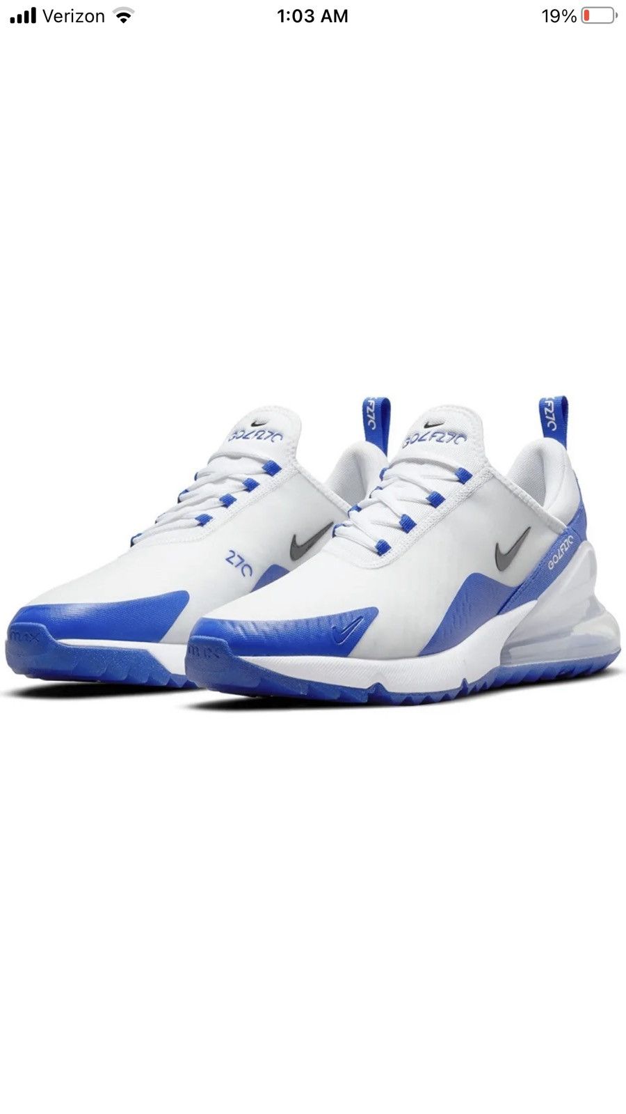 Nike Air Max 270 Golf Shoes White Racer Blue
