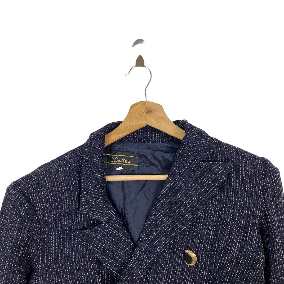 Japanese Brand Vintage LEILIAN ORIGINAL Hickory Stripe Unstable Design Coat Size S / US 4 / IT 40 - 2 Thumbnail