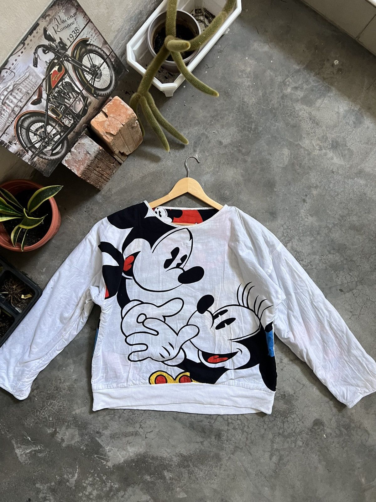 Japanese Brand × Vintage STEALS 🖤 Mickey Full Print Riversible Sweatshirt Size US XL / EU 56 / 4 - 6 Thumbnail
