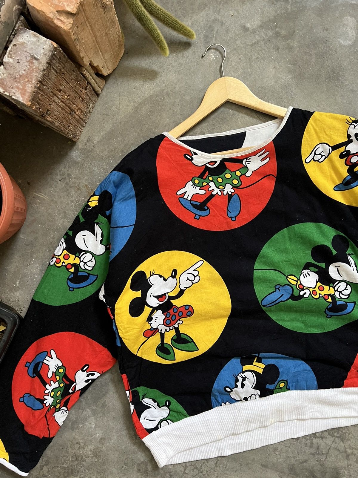 Japanese Brand × Vintage STEALS 🖤 Mickey Full Print Riversible Sweatshirt Size US XL / EU 56 / 4 - 19 Thumbnail