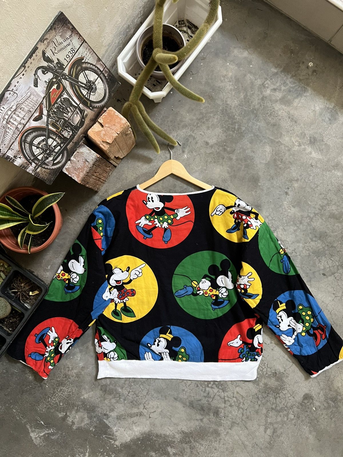 Japanese Brand × Vintage STEALS 🖤 Mickey Full Print Riversible Sweatshirt Size US XL / EU 56 / 4 - 16 Thumbnail