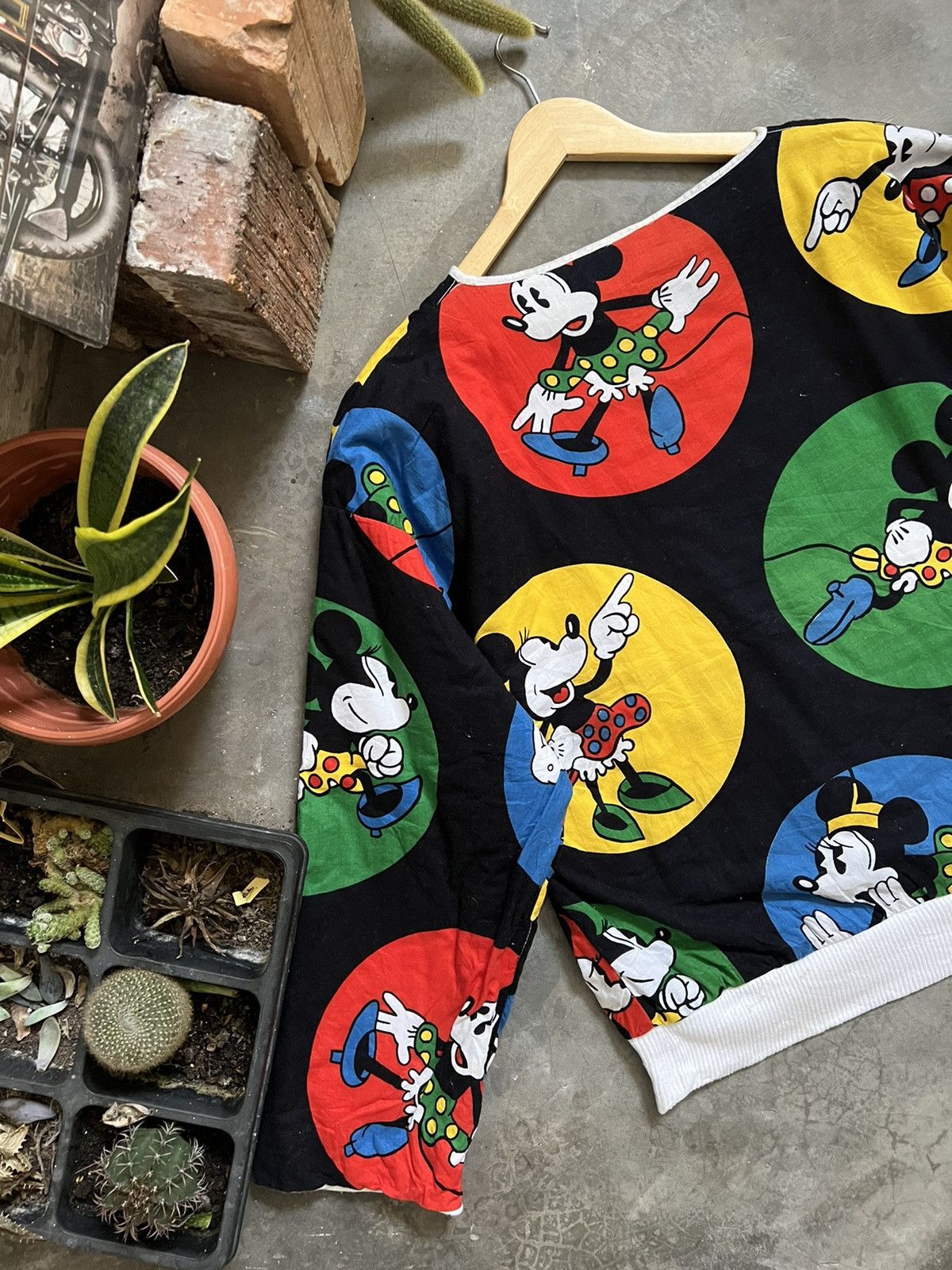 Japanese Brand × Vintage STEALS 🖤 Mickey Full Print Riversible Sweatshirt Size US XL / EU 56 / 4 - 12 Thumbnail