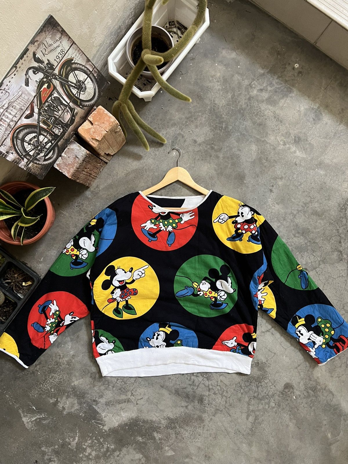 Japanese Brand × Vintage STEALS 🖤 Mickey Full Print Riversible Sweatshirt Size US XL / EU 56 / 4 - 5 Thumbnail