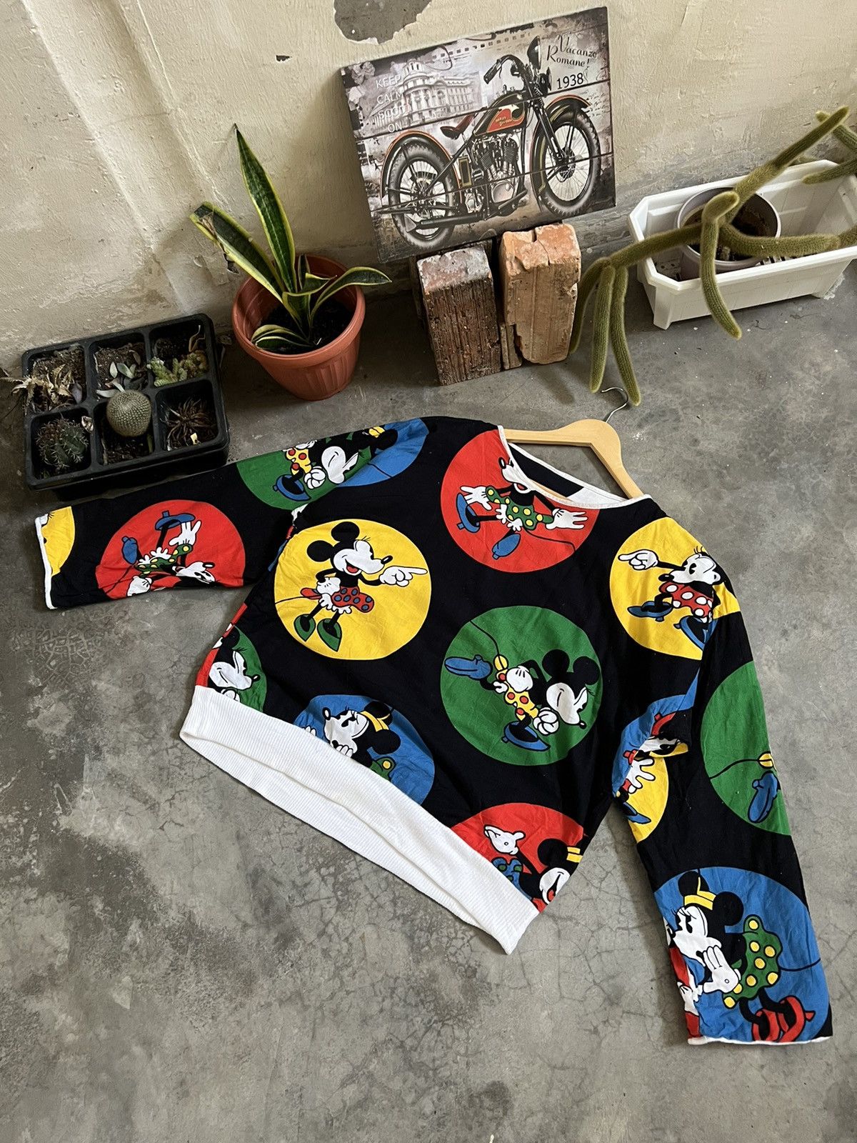 Japanese Brand × Vintage STEALS 🖤 Mickey Full Print Riversible Sweatshirt Size US XL / EU 56 / 4 - 1 Thumbnail