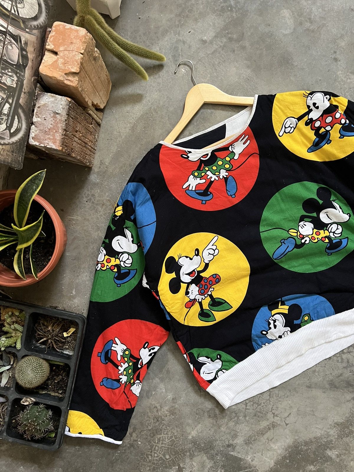 Japanese Brand × Vintage STEALS 🖤 Mickey Full Print Riversible Sweatshirt Size US XL / EU 56 / 4 - 4 Thumbnail