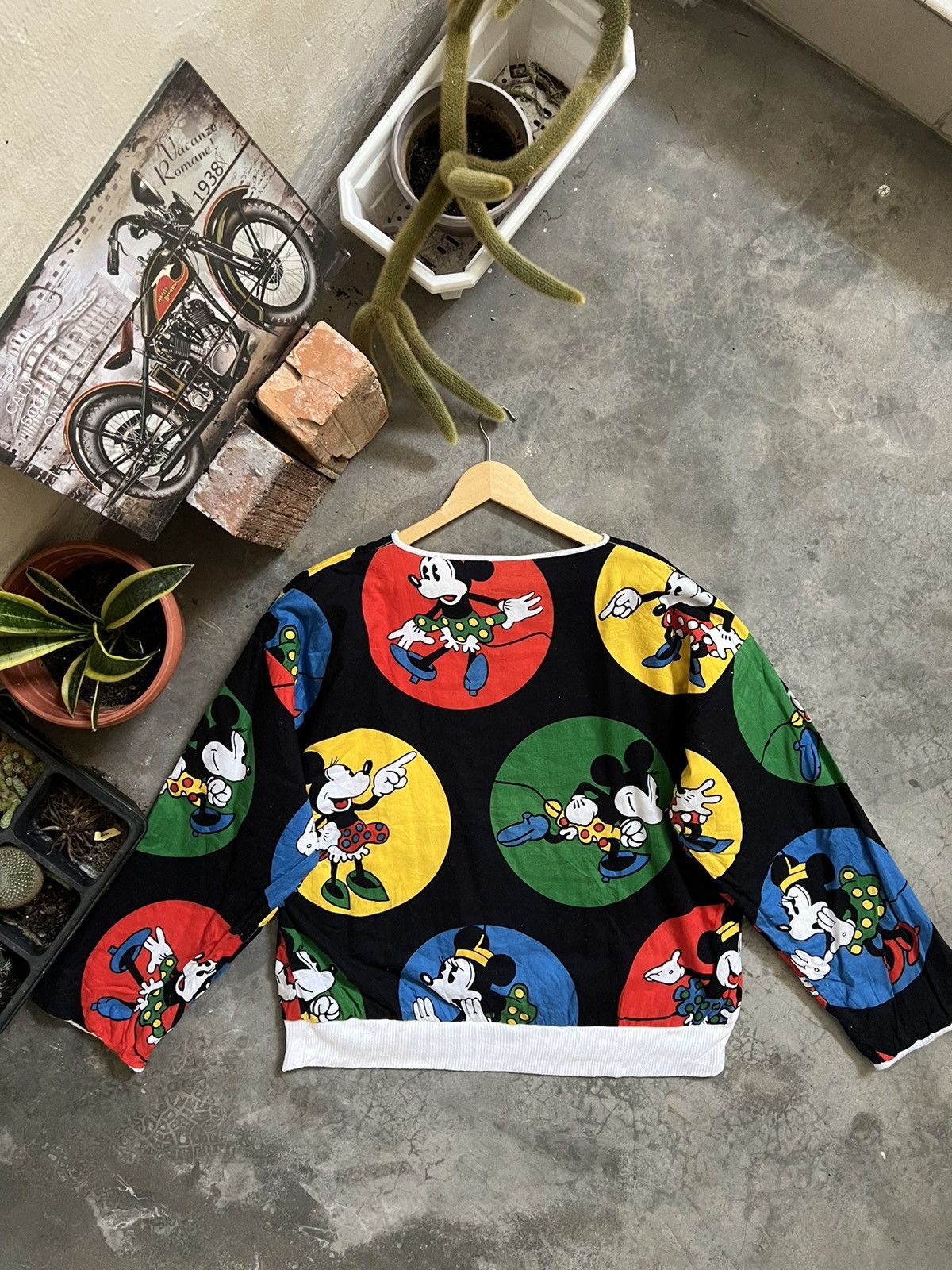 Japanese Brand × Vintage STEALS 🖤 Mickey Full Print Riversible Sweatshirt Size US XL / EU 56 / 4 - 2 Thumbnail