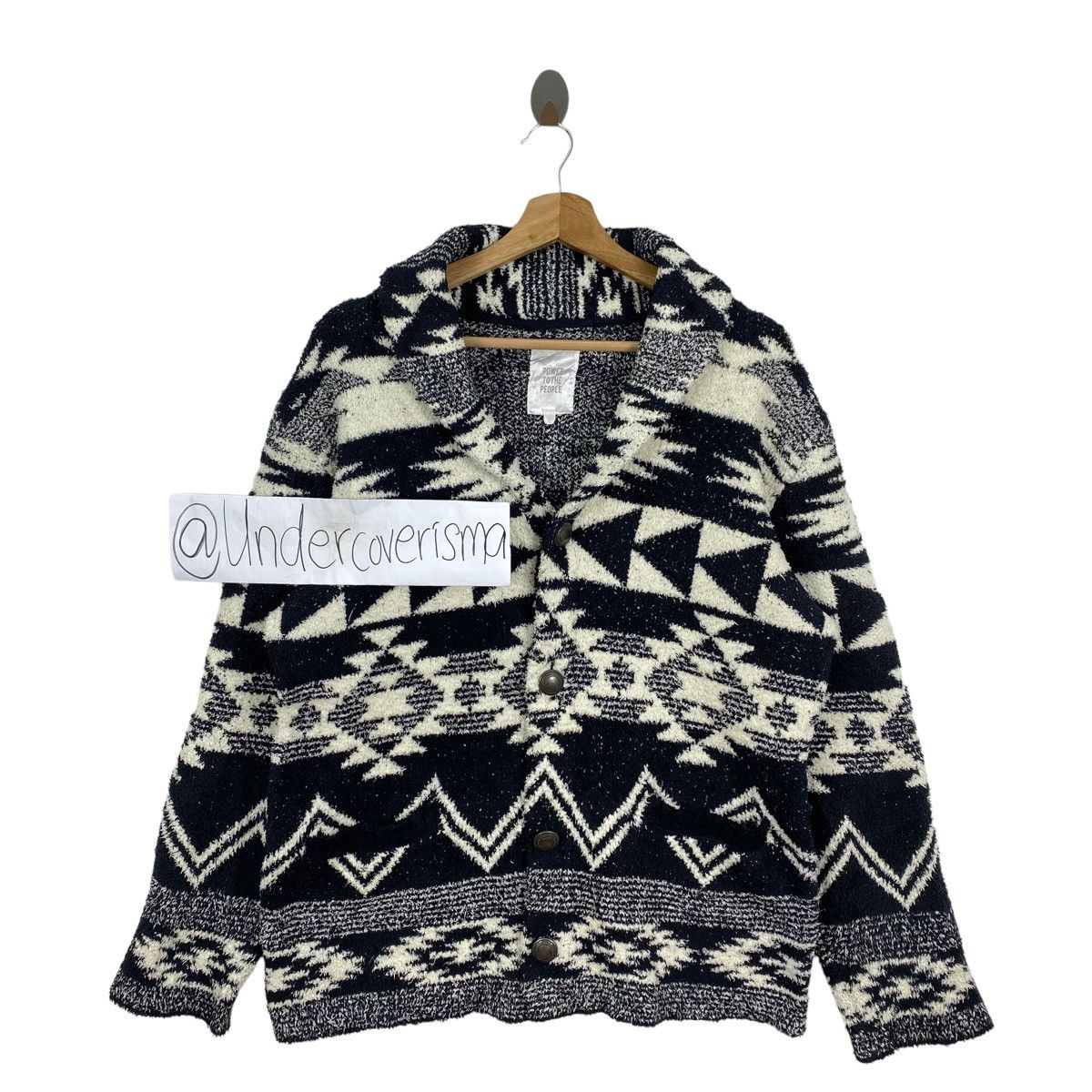 Vintage POWER To The PEOPLE Navajo Aztec Cardigan Sweatshirt
