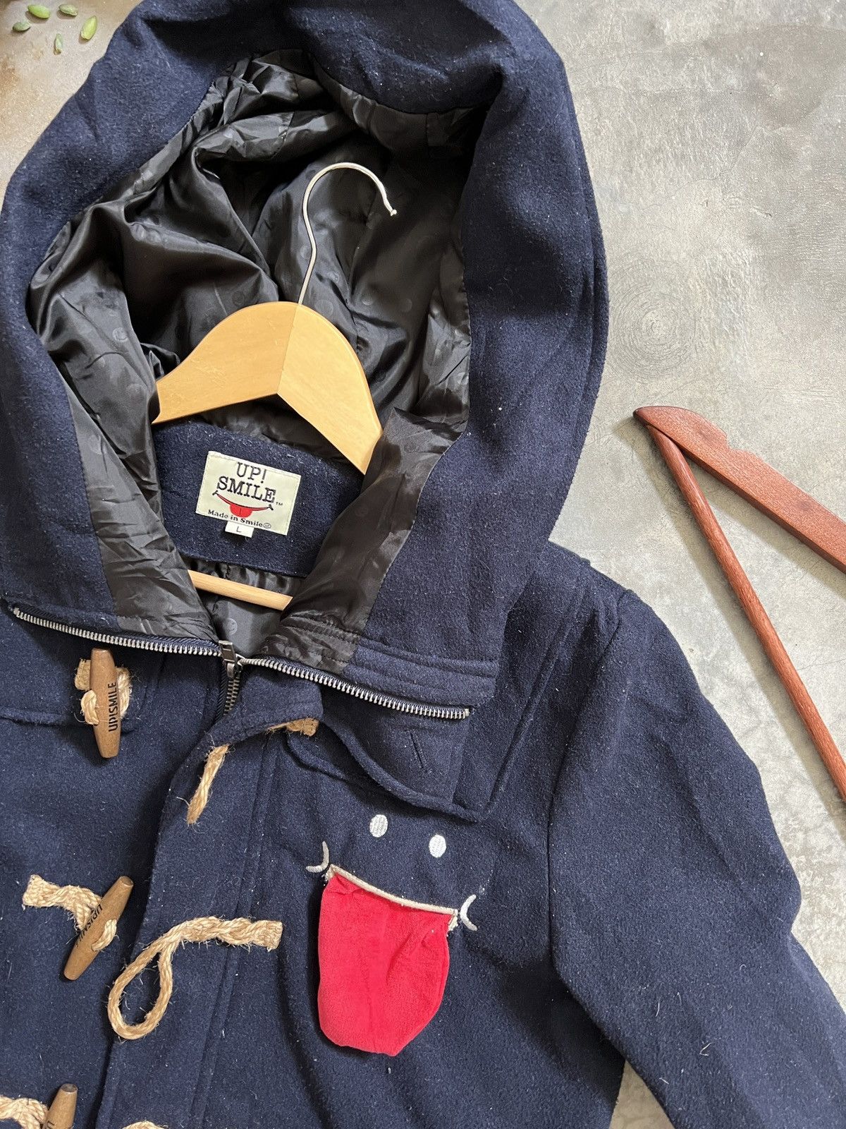 Japanese Brand × Vintage Vintage 🖤 UP! SMILE Wool Hoodie Quilted Jacket Size US L / EU 52-54 / 3 - 21 Thumbnail
