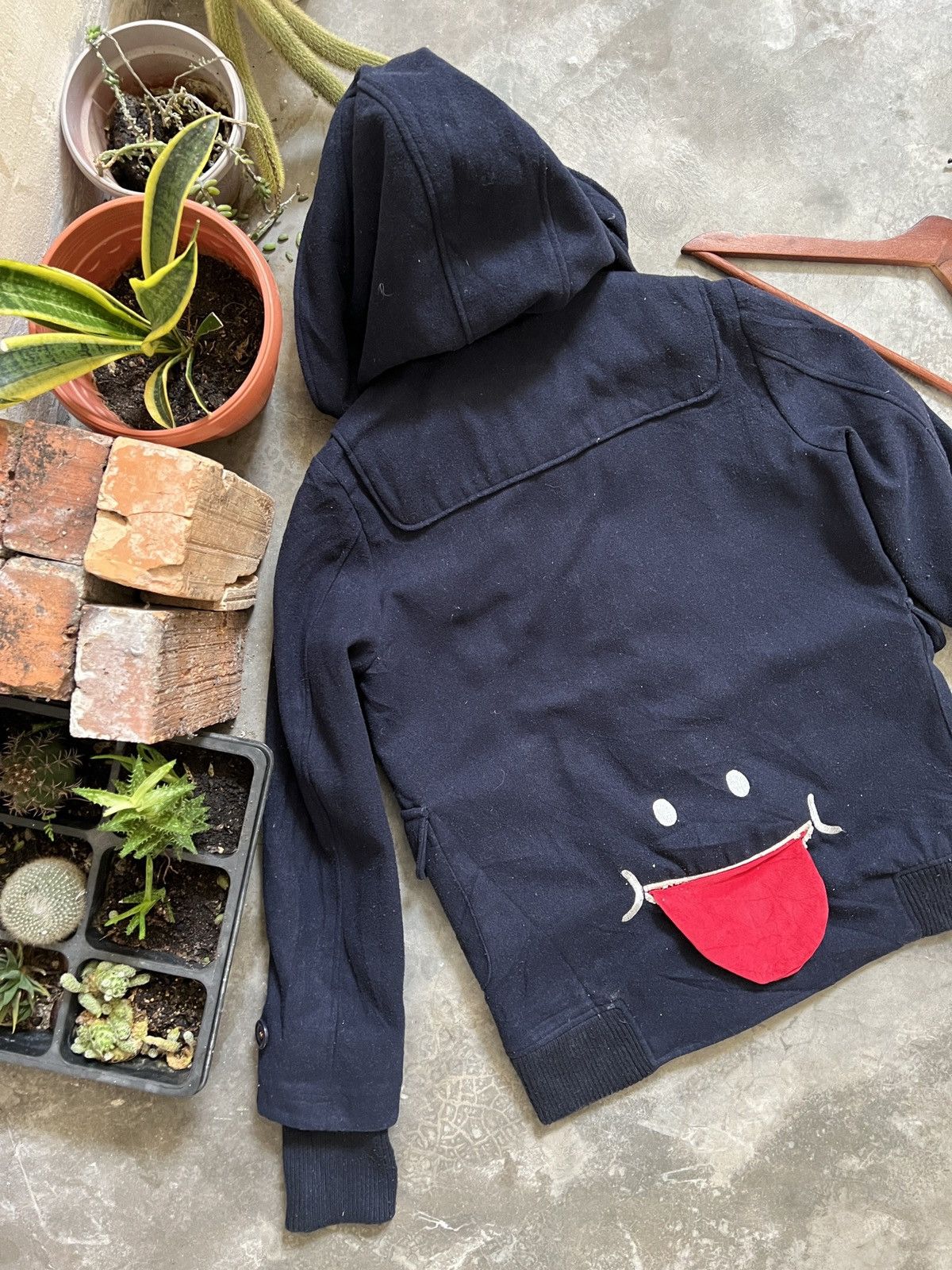 Japanese Brand × Vintage Vintage 🖤 UP! SMILE Wool Hoodie Quilted Jacket Size US L / EU 52-54 / 3 - 14 Thumbnail