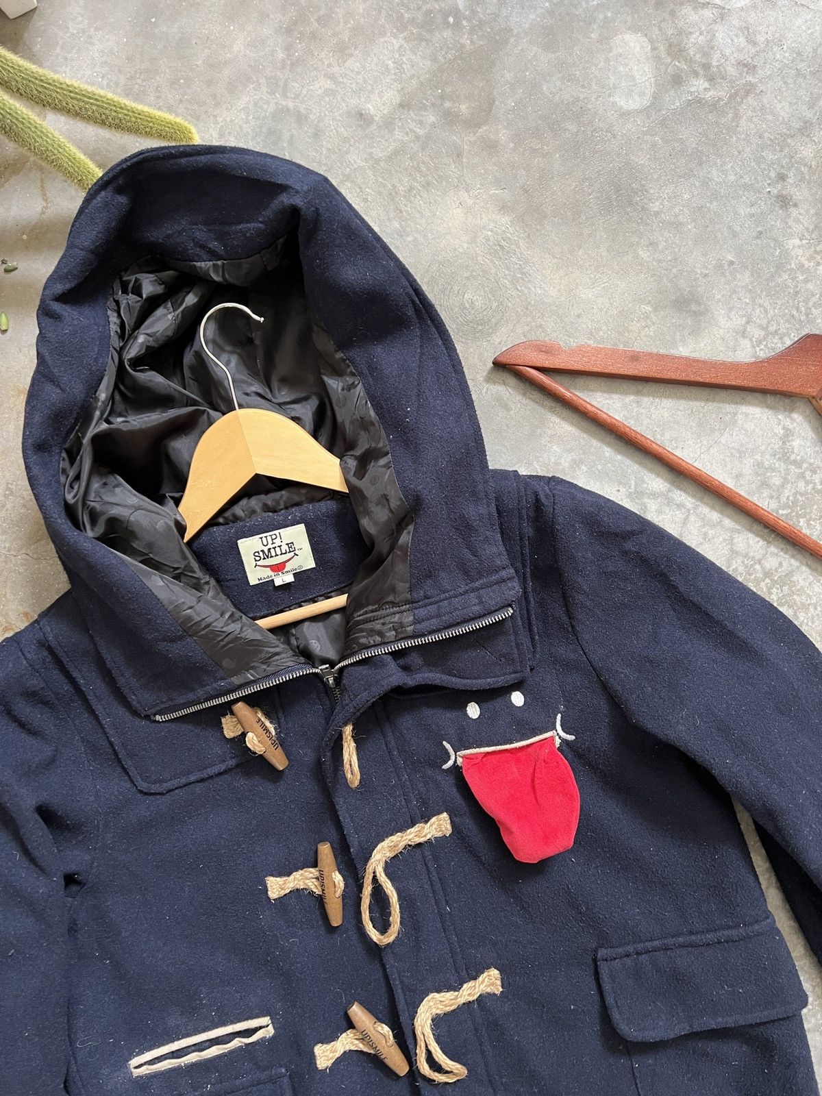 Japanese Brand × Vintage Vintage 🖤 UP! SMILE Wool Hoodie Quilted Jacket Size US L / EU 52-54 / 3 - 15 Thumbnail