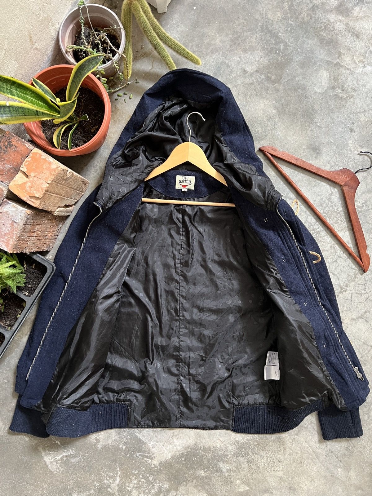 Japanese Brand × Vintage Vintage 🖤 UP! SMILE Wool Hoodie Quilted Jacket Size US L / EU 52-54 / 3 - 10 Thumbnail