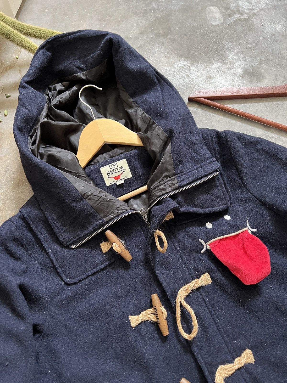 Japanese Brand × Vintage Vintage 🖤 UP! SMILE Wool Hoodie Quilted Jacket Size US L / EU 52-54 / 3 - 18 Thumbnail