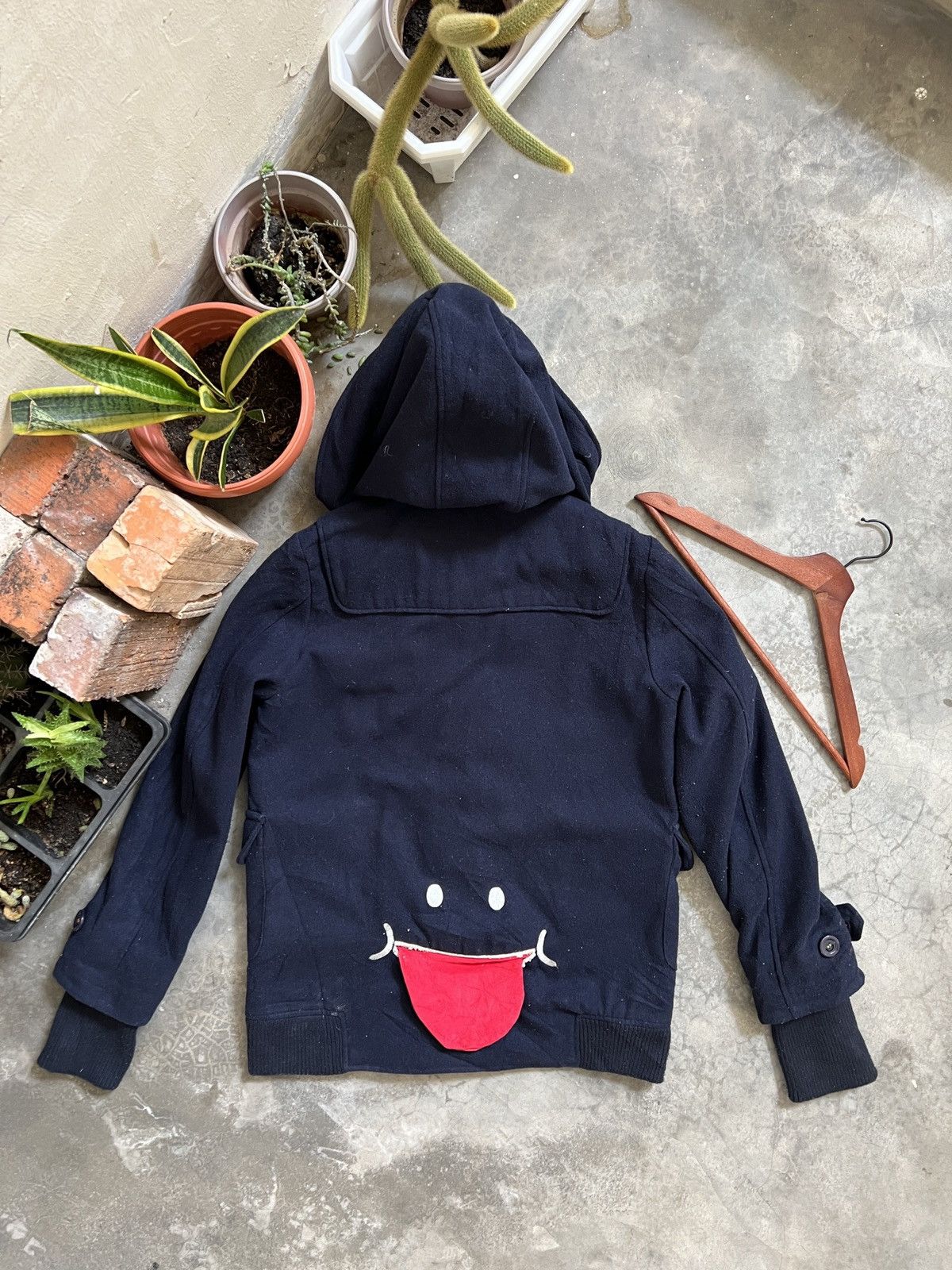 Japanese Brand × Vintage Vintage 🖤 UP! SMILE Wool Hoodie Quilted Jacket Size US L / EU 52-54 / 3 - 4 Thumbnail