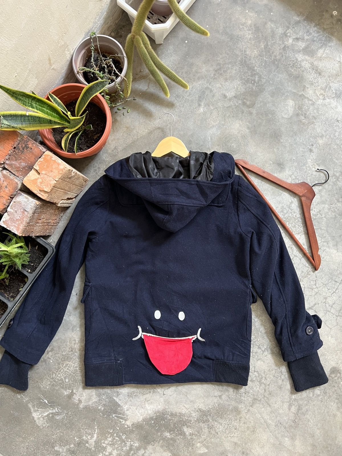 Japanese Brand × Vintage Vintage 🖤 UP! SMILE Wool Hoodie Quilted Jacket Size US L / EU 52-54 / 3 - 6 Thumbnail
