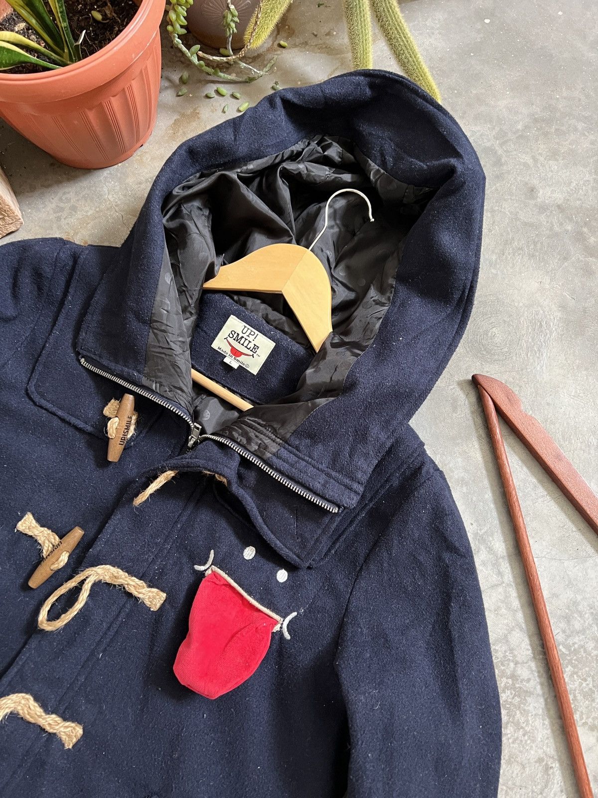 Japanese Brand × Vintage Vintage 🖤 UP! SMILE Wool Hoodie Quilted Jacket Size US L / EU 52-54 / 3 - 12 Thumbnail