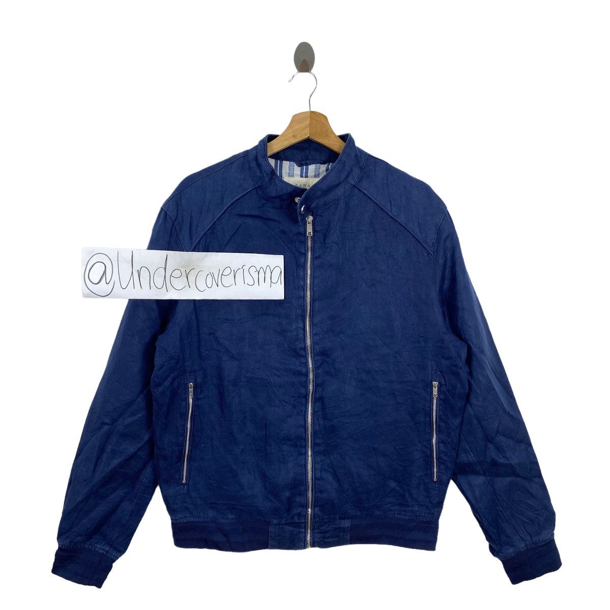 Zara Vintage ZARA MAN Full Zipper Plain Blue Sweater Size US L / EU 52-54 / 3 - 1 Thumbnail