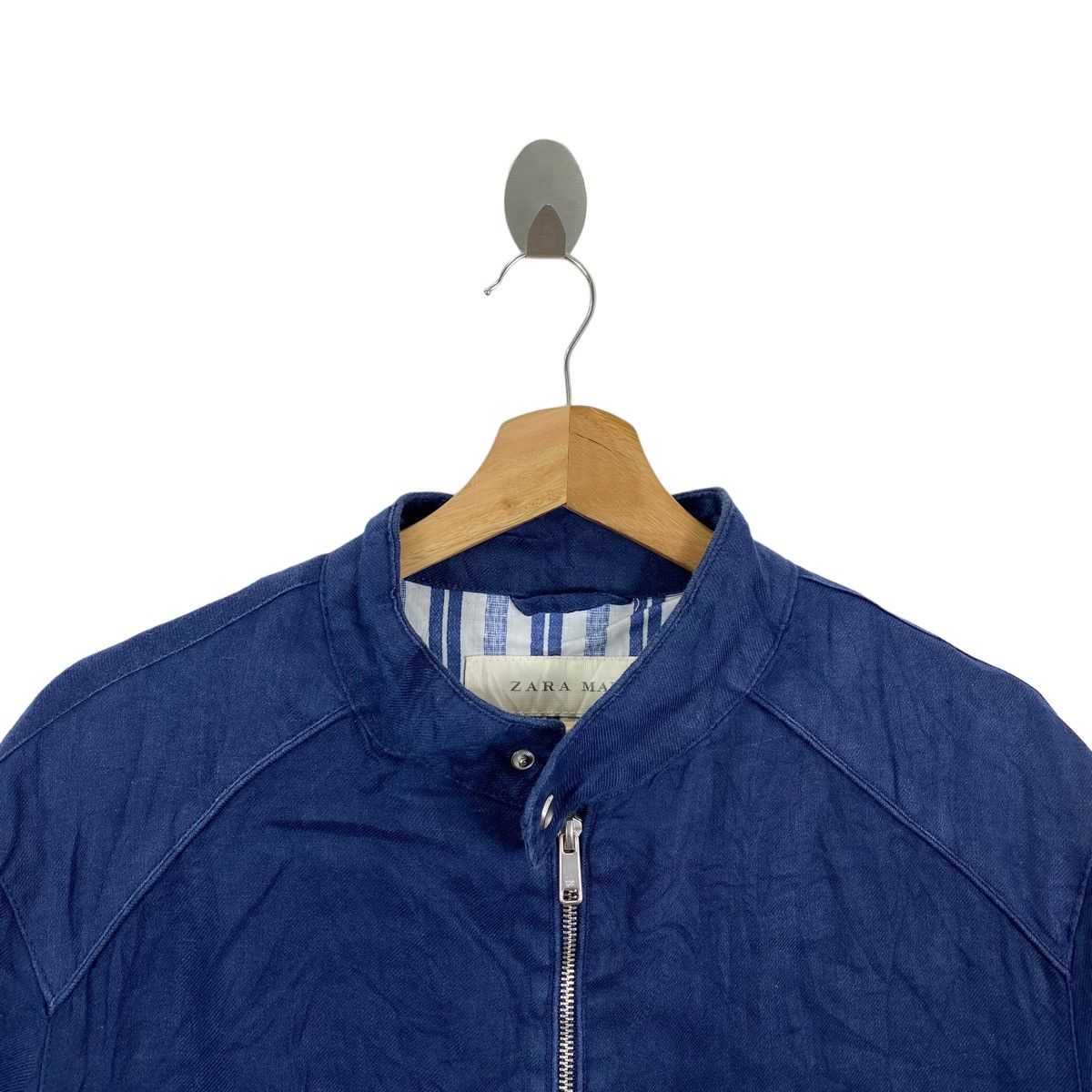 Zara Vintage ZARA MAN Full Zipper Plain Blue Sweater Size US L / EU 52-54 / 3 - 2 Thumbnail