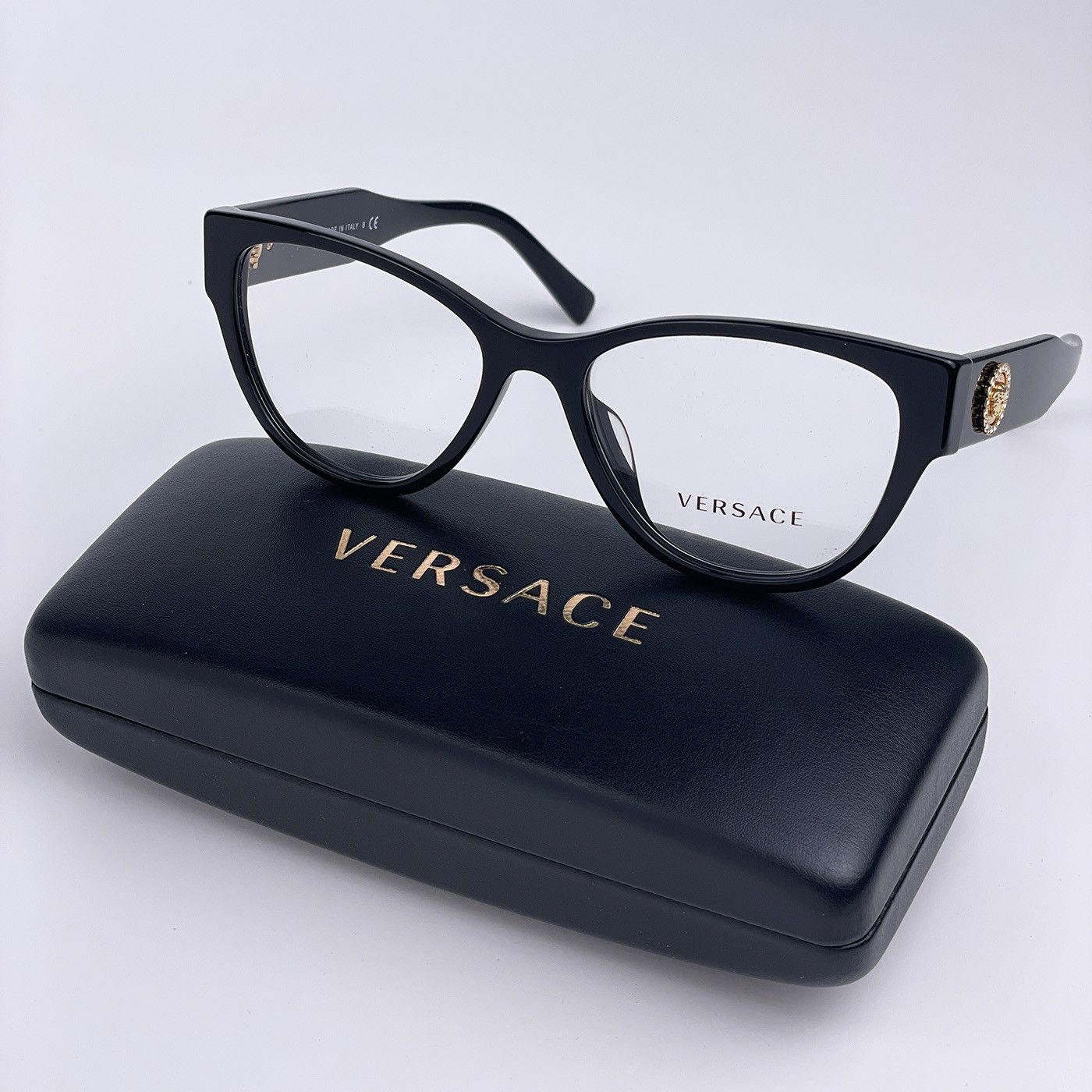 NEW Versace VE3281BA GB1 Black Cat Eye Women Eyeglasses