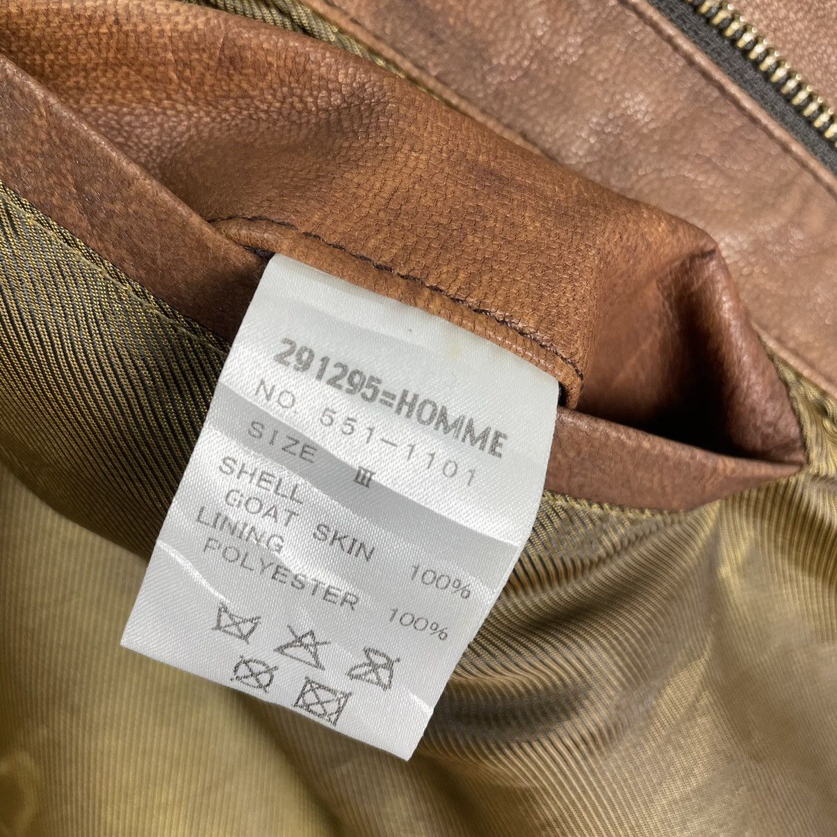 20471120 🌟291295 HOMME GOAT SKIN LEATHER JACKET Size US L / EU 52-54 / 3 - 9 Thumbnail