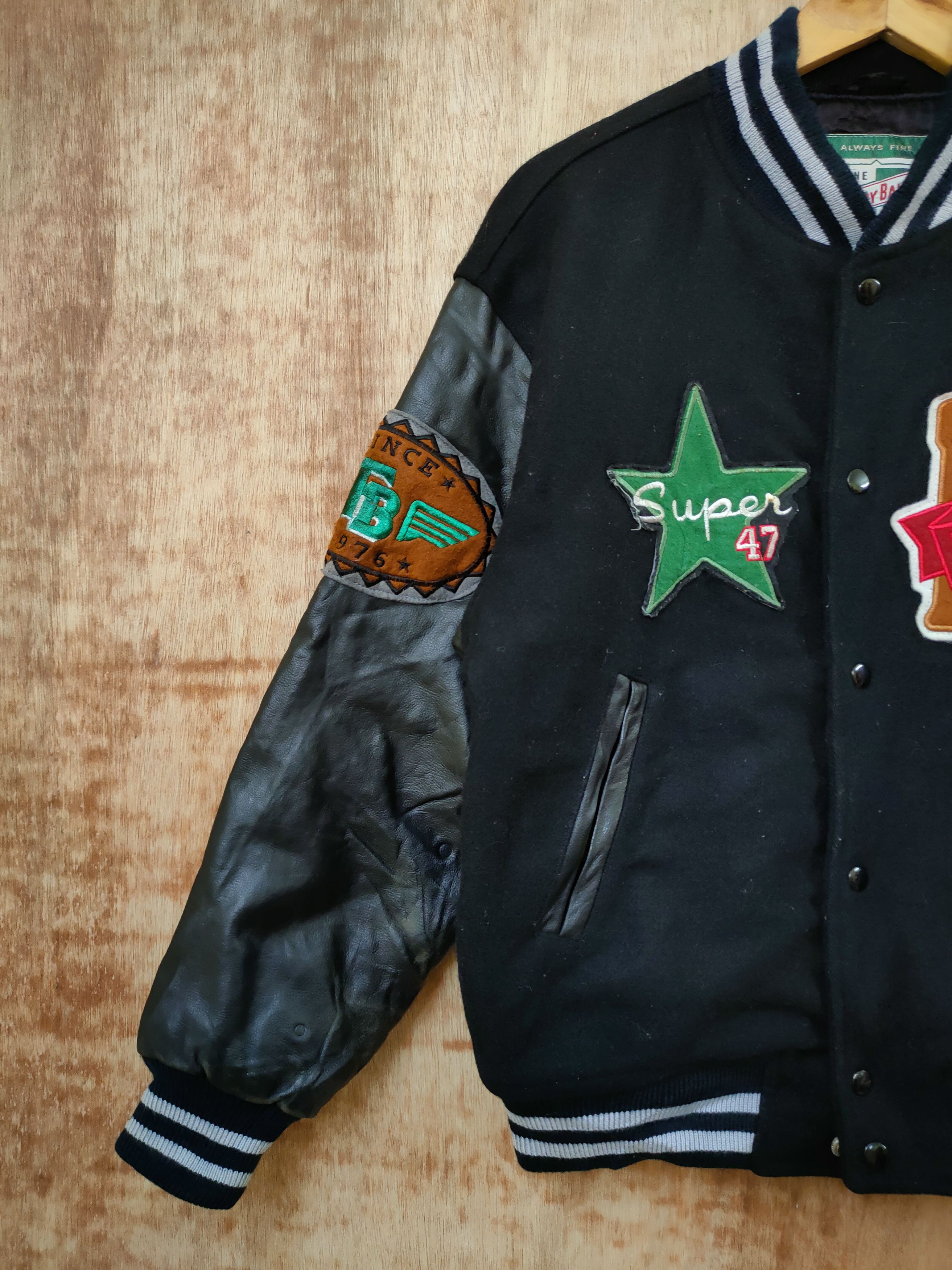Vintage DL Fancy Ball American League Varsity leather jacket #gatung Size US M / EU 48-50 / 2 - 8 Thumbnail