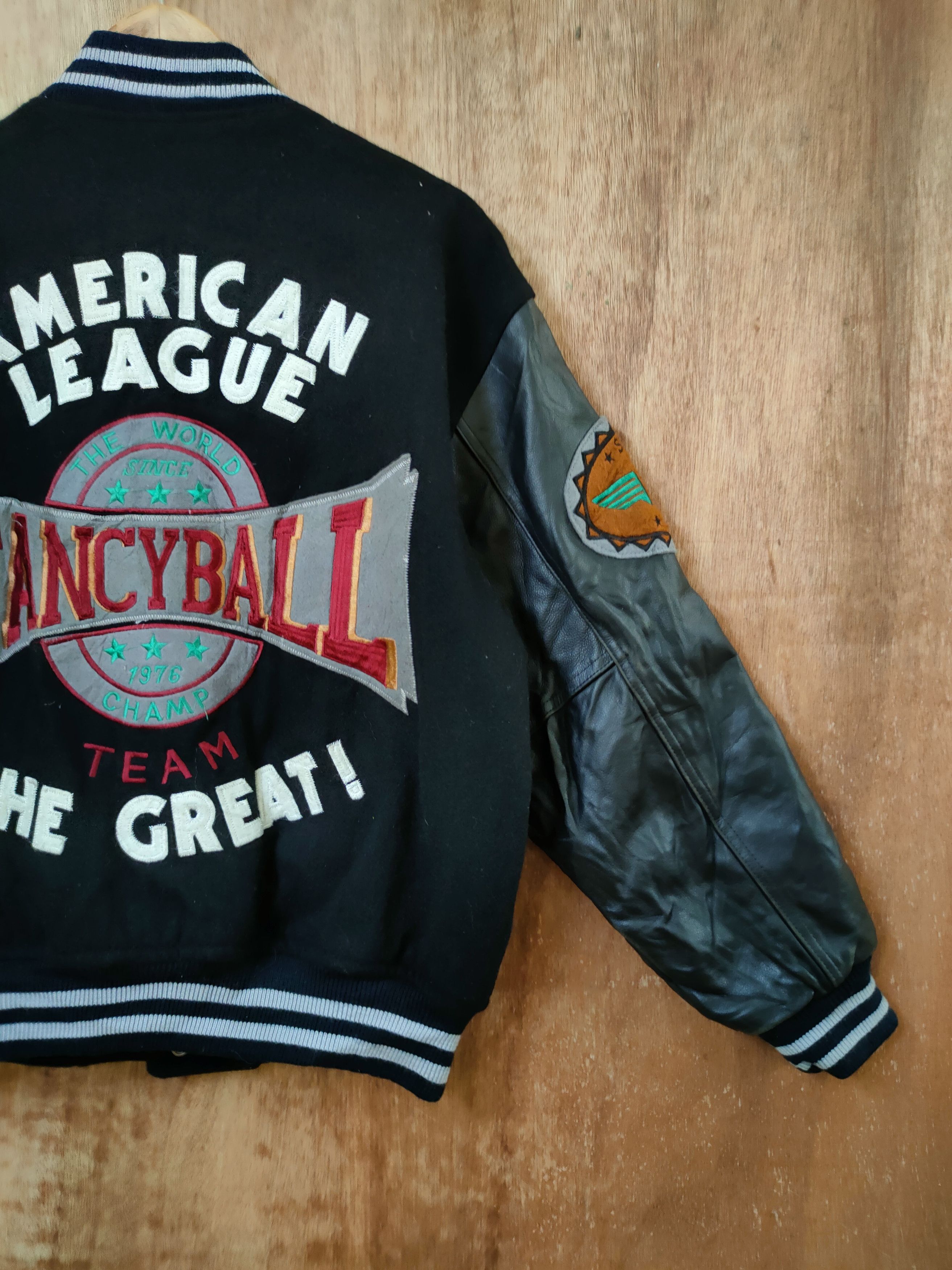 Vintage DL Fancy Ball American League Varsity leather jacket #gatung Size US M / EU 48-50 / 2 - 3 Thumbnail