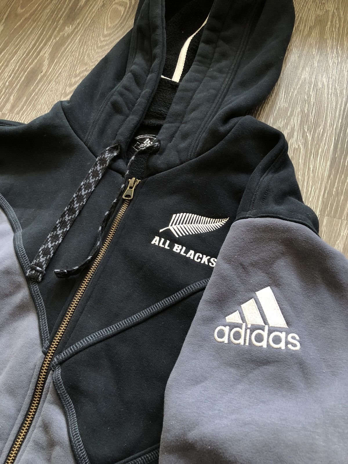 Adidas All Blacks Adidas Rugby Heavy Zip Hoodie Size US XL / EU 56 / 4 - 2 Thumbnail