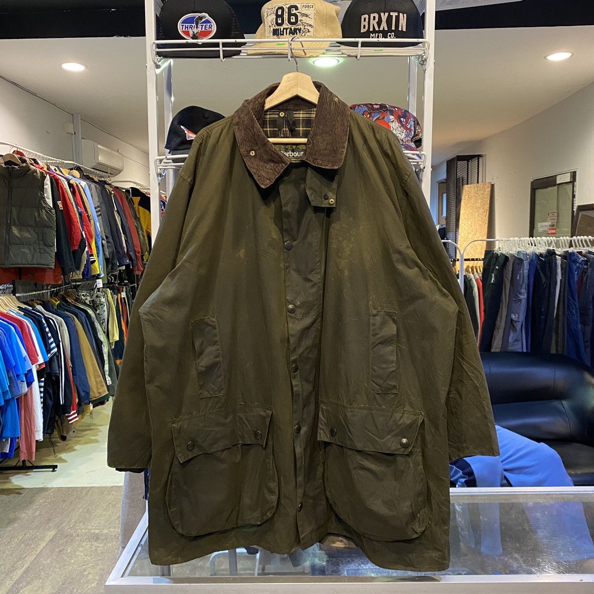 Barbour Vintage Waxed BARBOUR Border A200 Wax Jacket Coat Olive Hunting C50 C127 Grailed