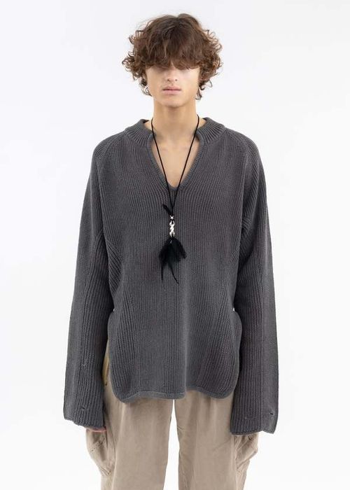 Hyein Seo Hyein Seo Charcoal Knit Sweater with Necklace | Grailed
