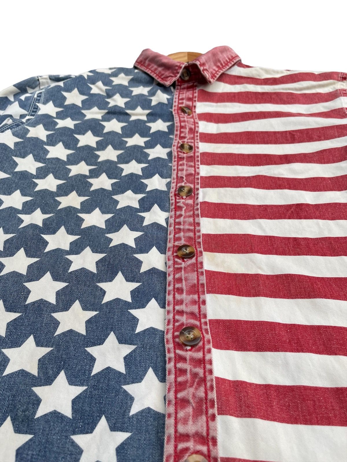 Japanese Brand 🔥STEALS🔥Kawi Jamele American Flag Shirt Size US M / EU 48-50 / 2 - 4 Thumbnail