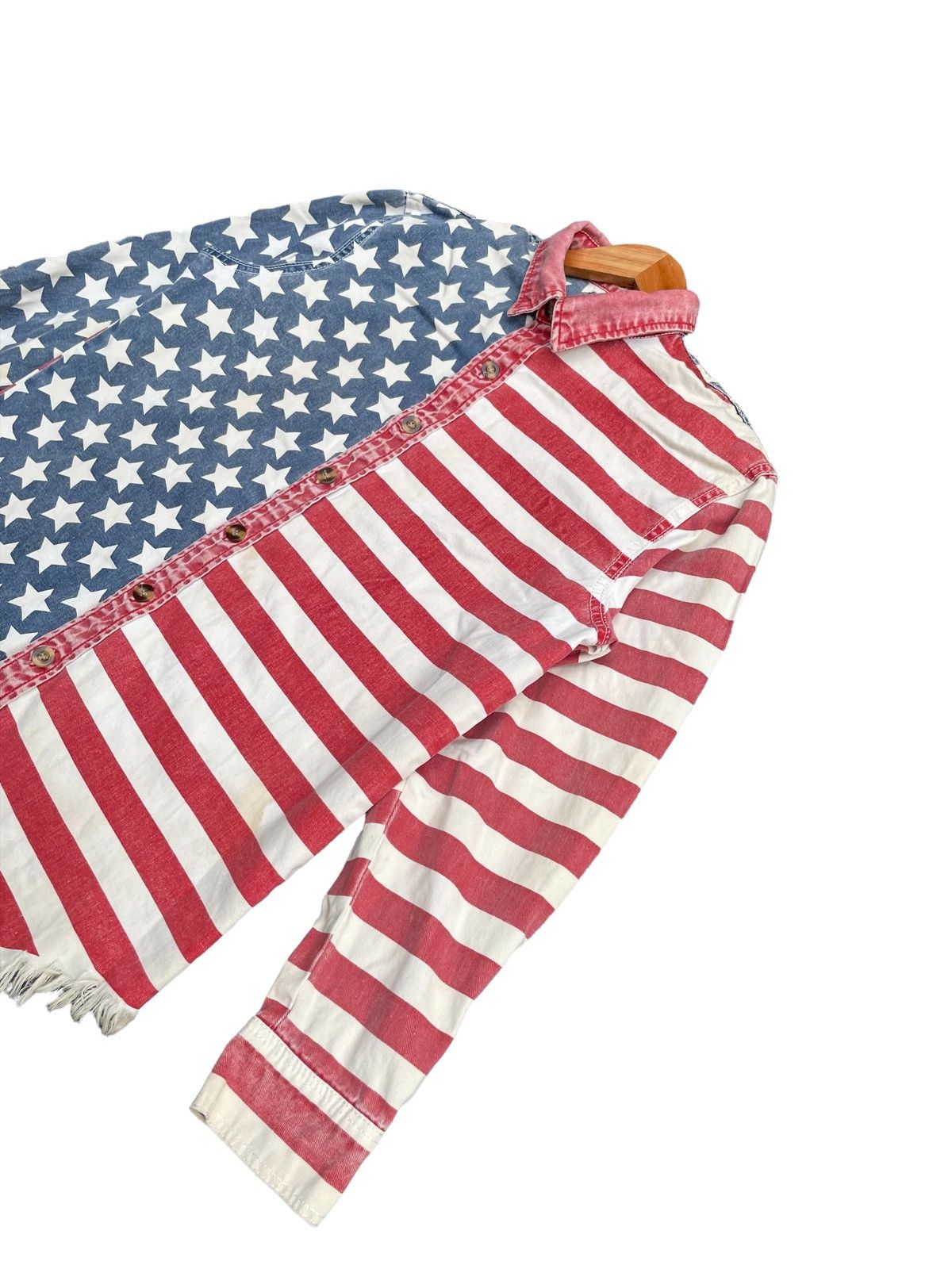 Japanese Brand 🔥STEALS🔥Kawi Jamele American Flag Shirt Size US M / EU 48-50 / 2 - 5 Thumbnail