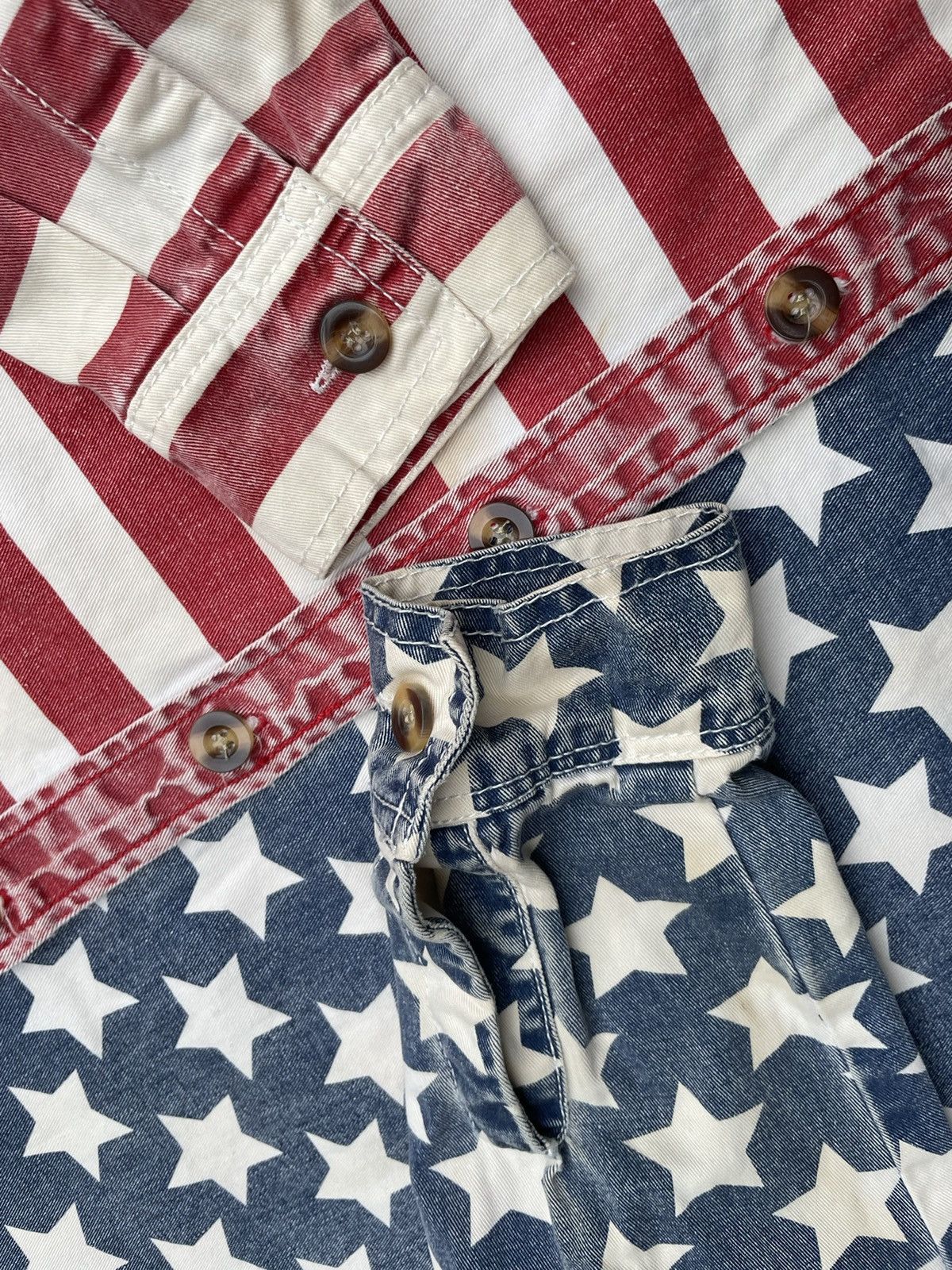 Japanese Brand 🔥STEALS🔥Kawi Jamele American Flag Shirt Size US M / EU 48-50 / 2 - 12 Thumbnail