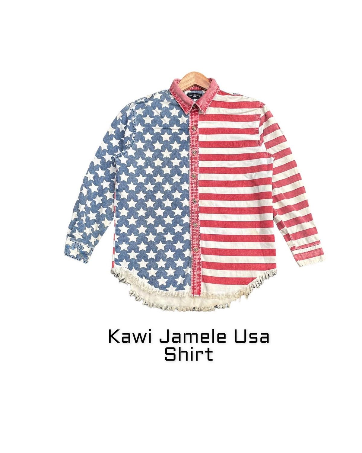 Japanese Brand 🔥STEALS🔥Kawi Jamele American Flag Shirt Size US M / EU 48-50 / 2 - 1 Thumbnail