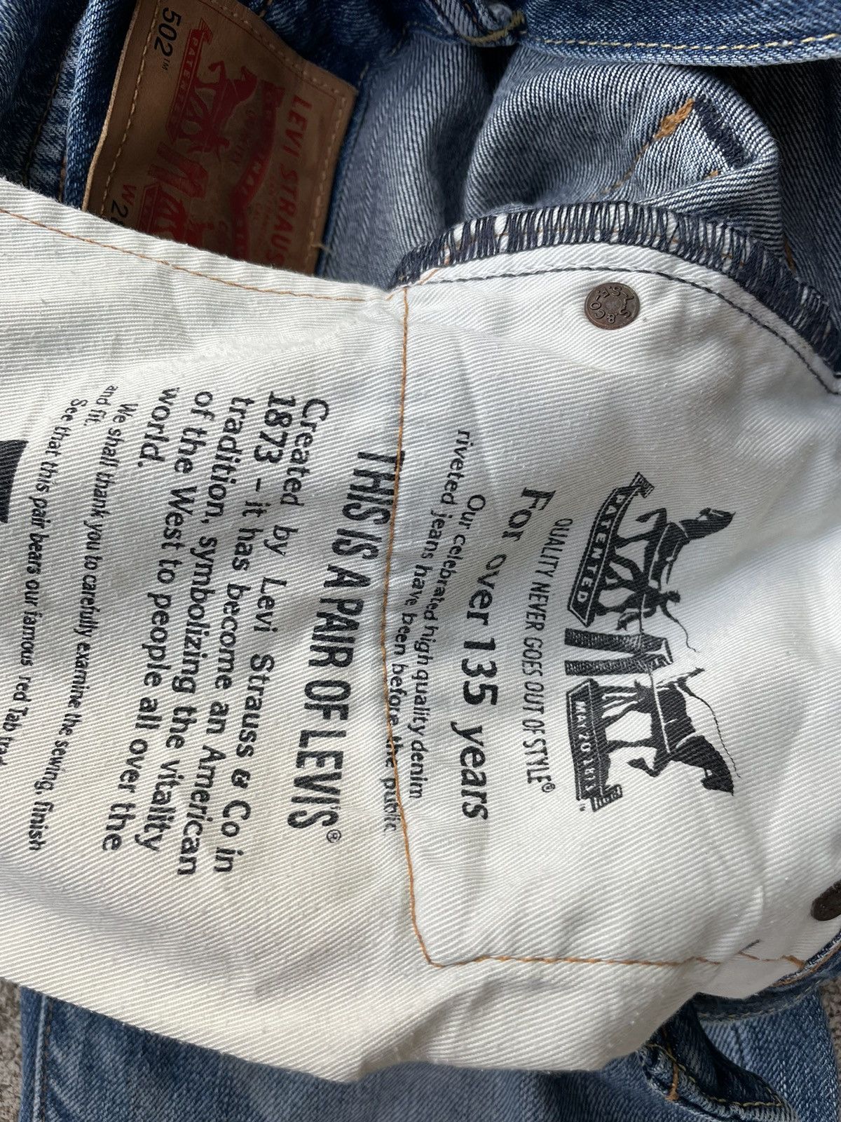Levi's Levis 502 e Aging Faded Wash Distressed Denim Size US 29 - 16 Thumbnail