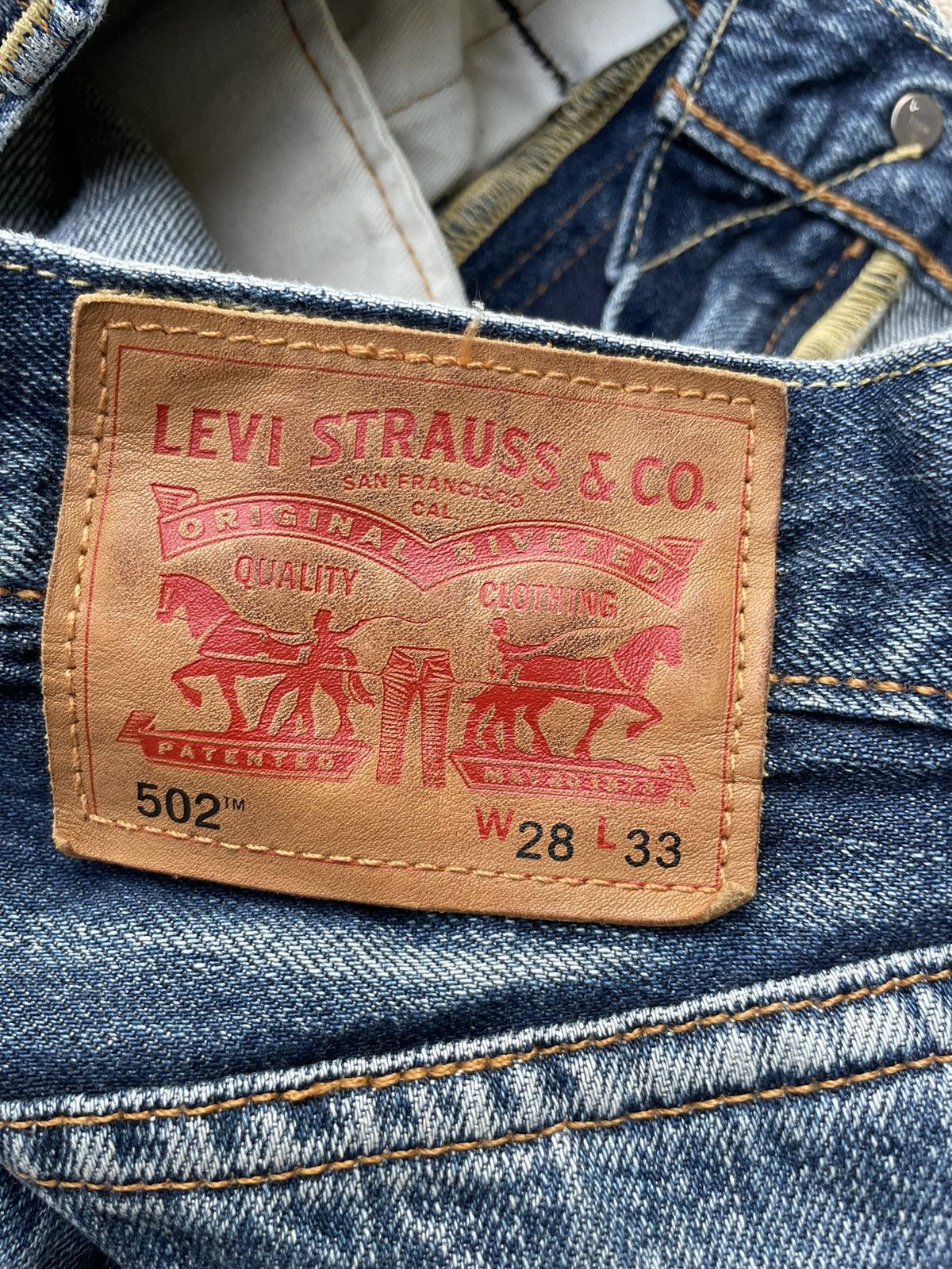 Levi's Levis 502 e Aging Faded Wash Distressed Denim Size US 29 - 12 Thumbnail